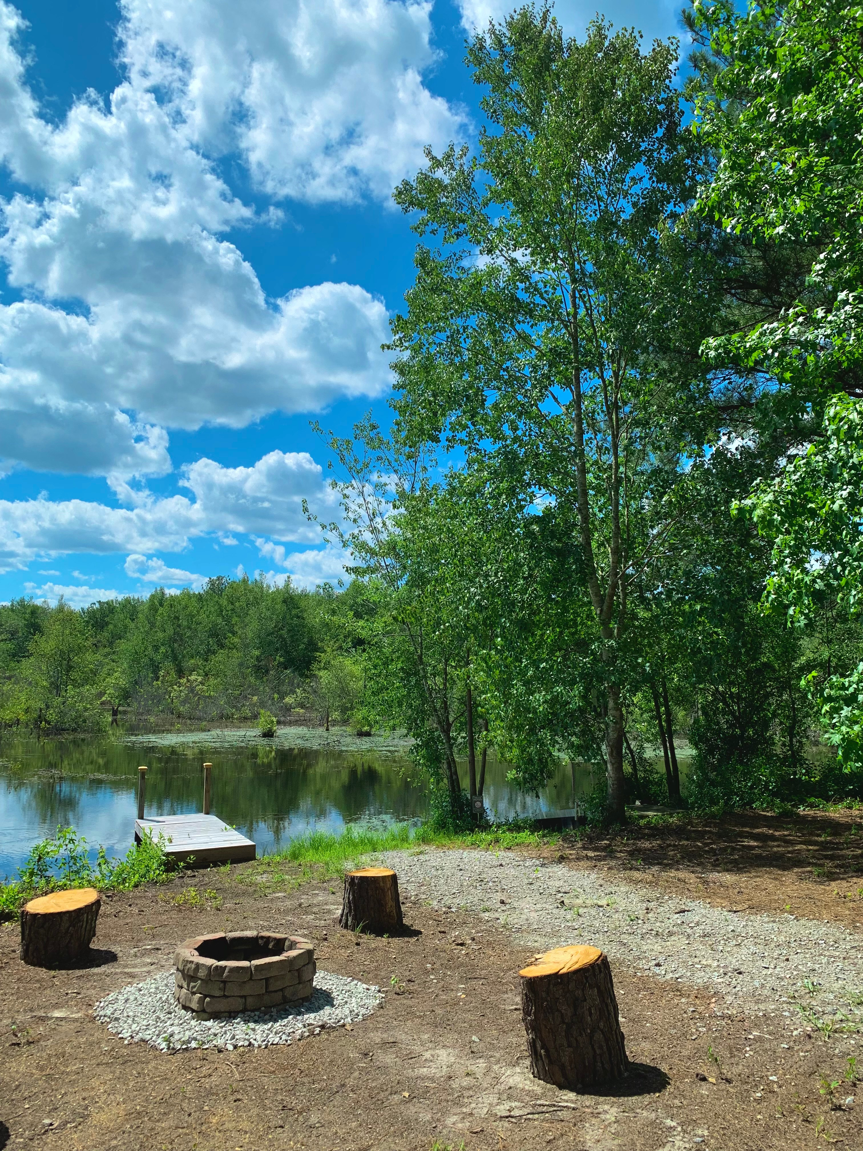 Lakeside fire pit and boat ramp!