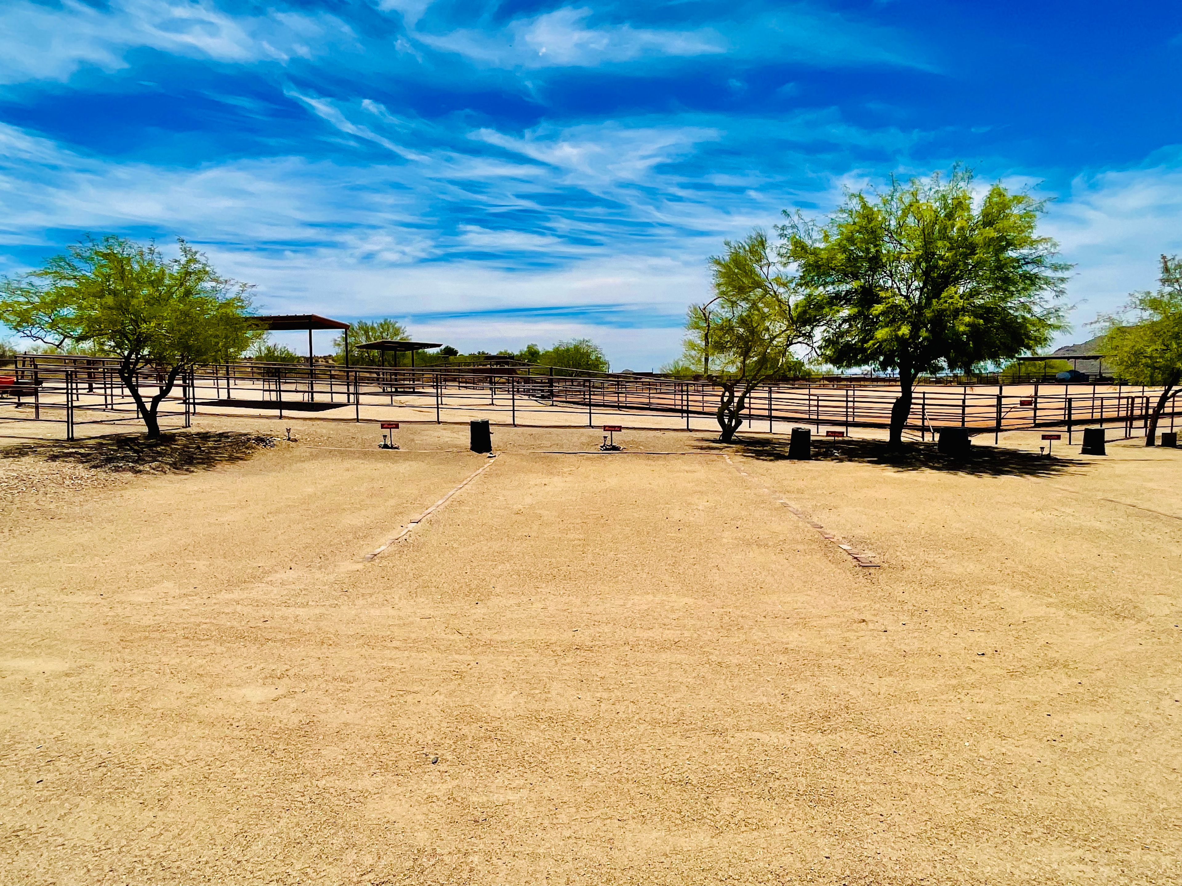 View of the three RV sites. (left to right) Mesquite, Mexican Hat and Palo Verde.
