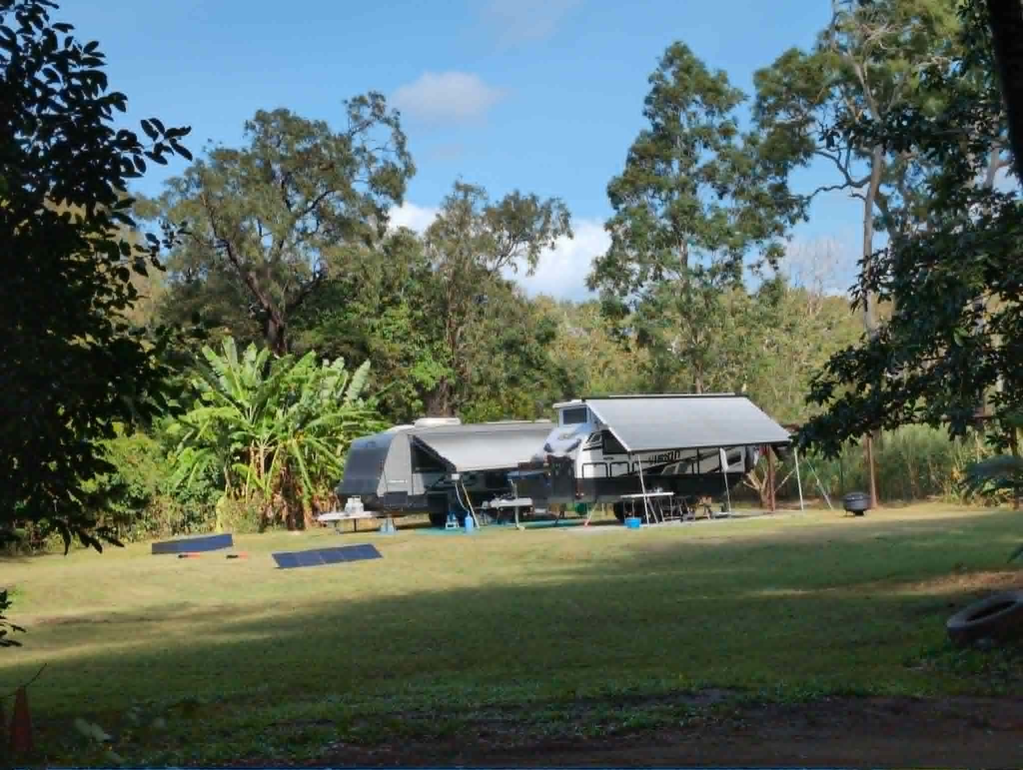 Quiet Spacious Unpowered RV Campsites 2 & 3. Private no traffic, 365 degrees to rotate exposure to charge solar panels over the day. Photo 7.7.26
