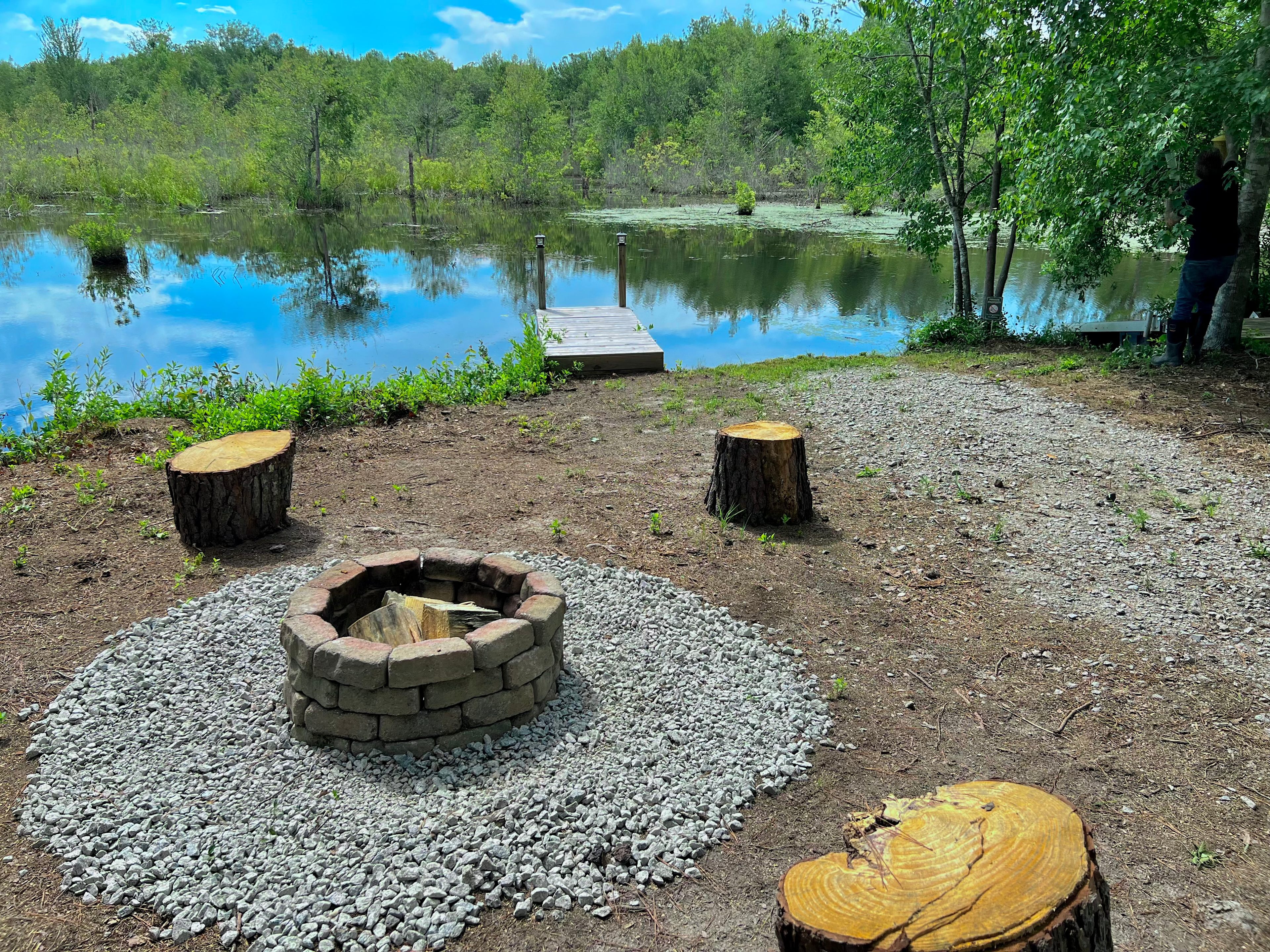 Lakeside fire pit and boat ramp!