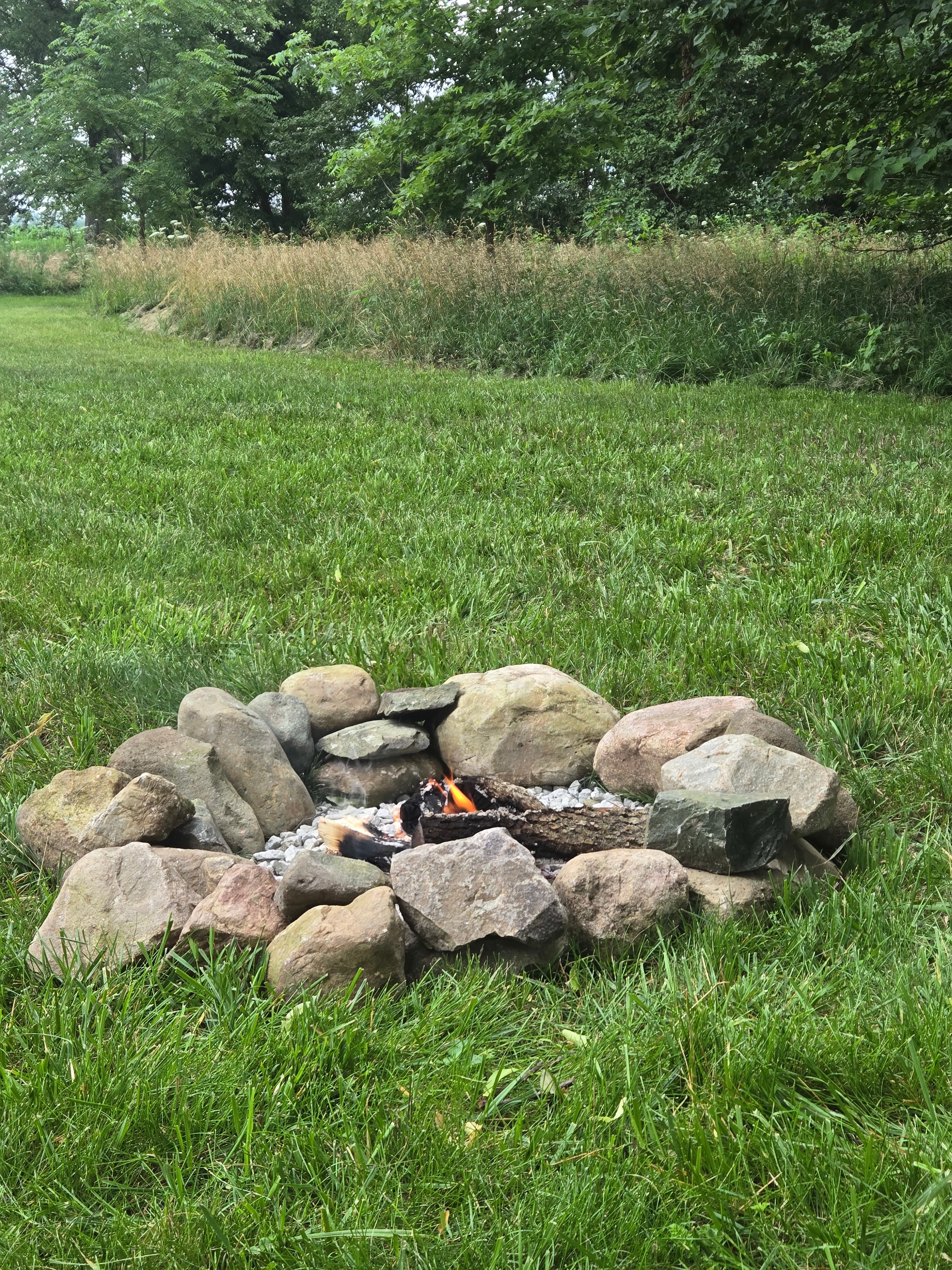 Fire ring with excellent airflow and drainage. 