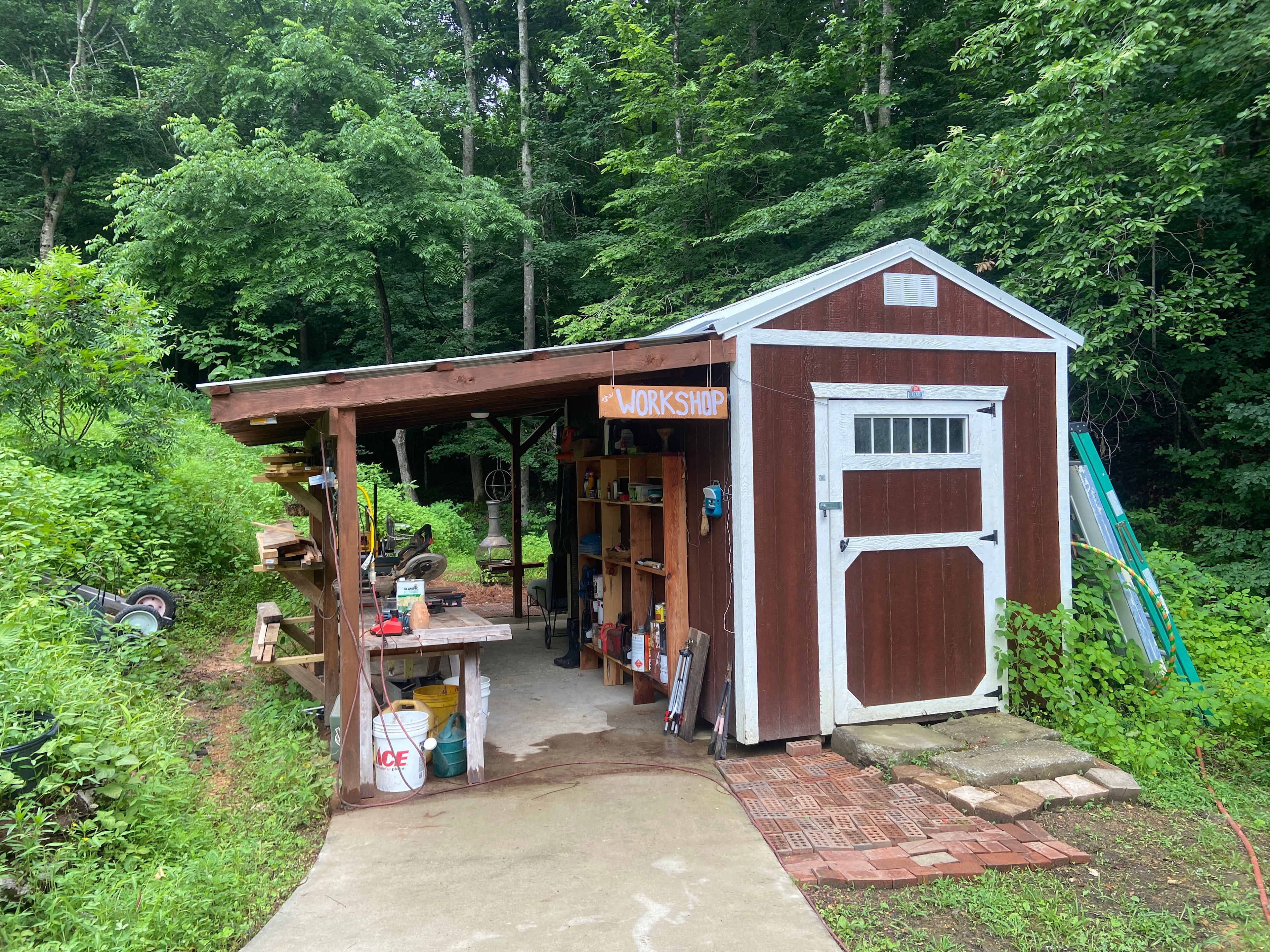 The Workshop. Shower in back. Please don't mess with power tools. 