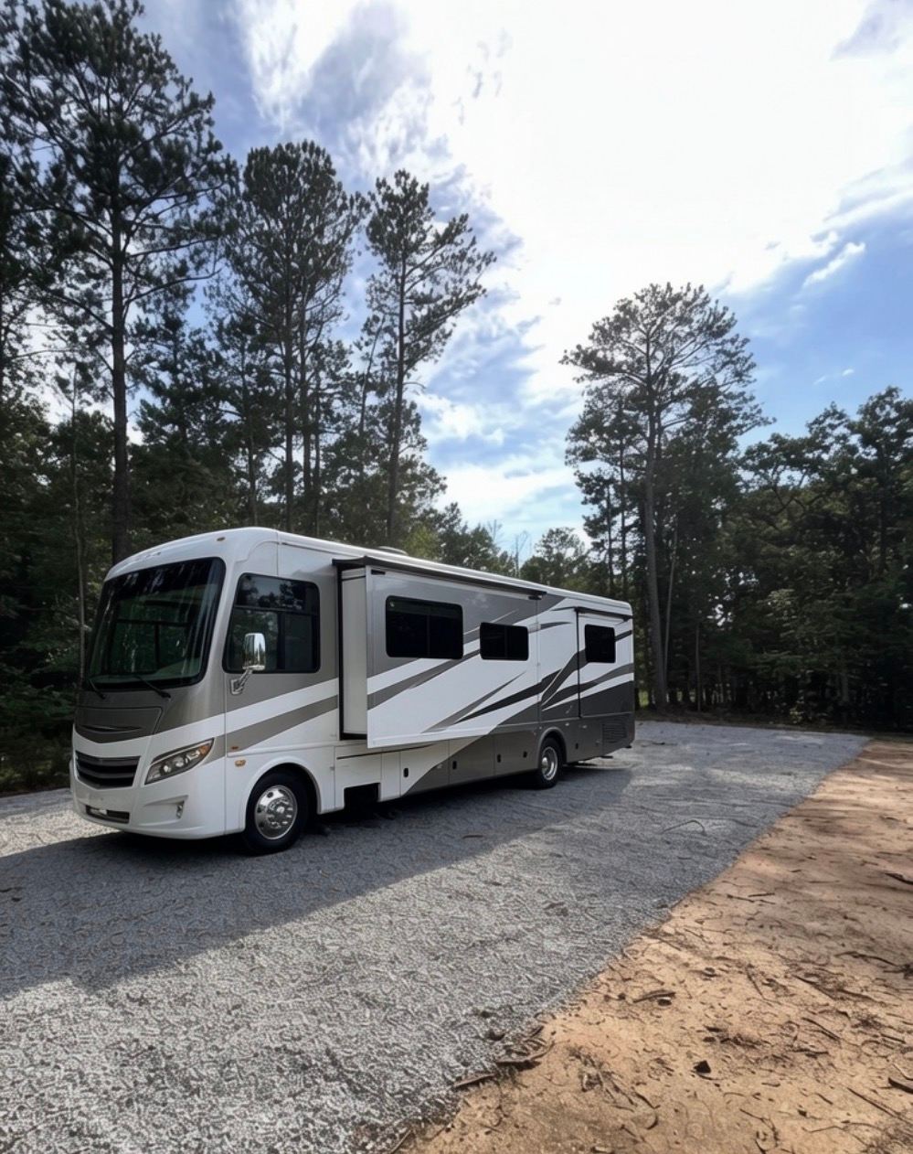 Comfortably fits large RVs (RV not included)