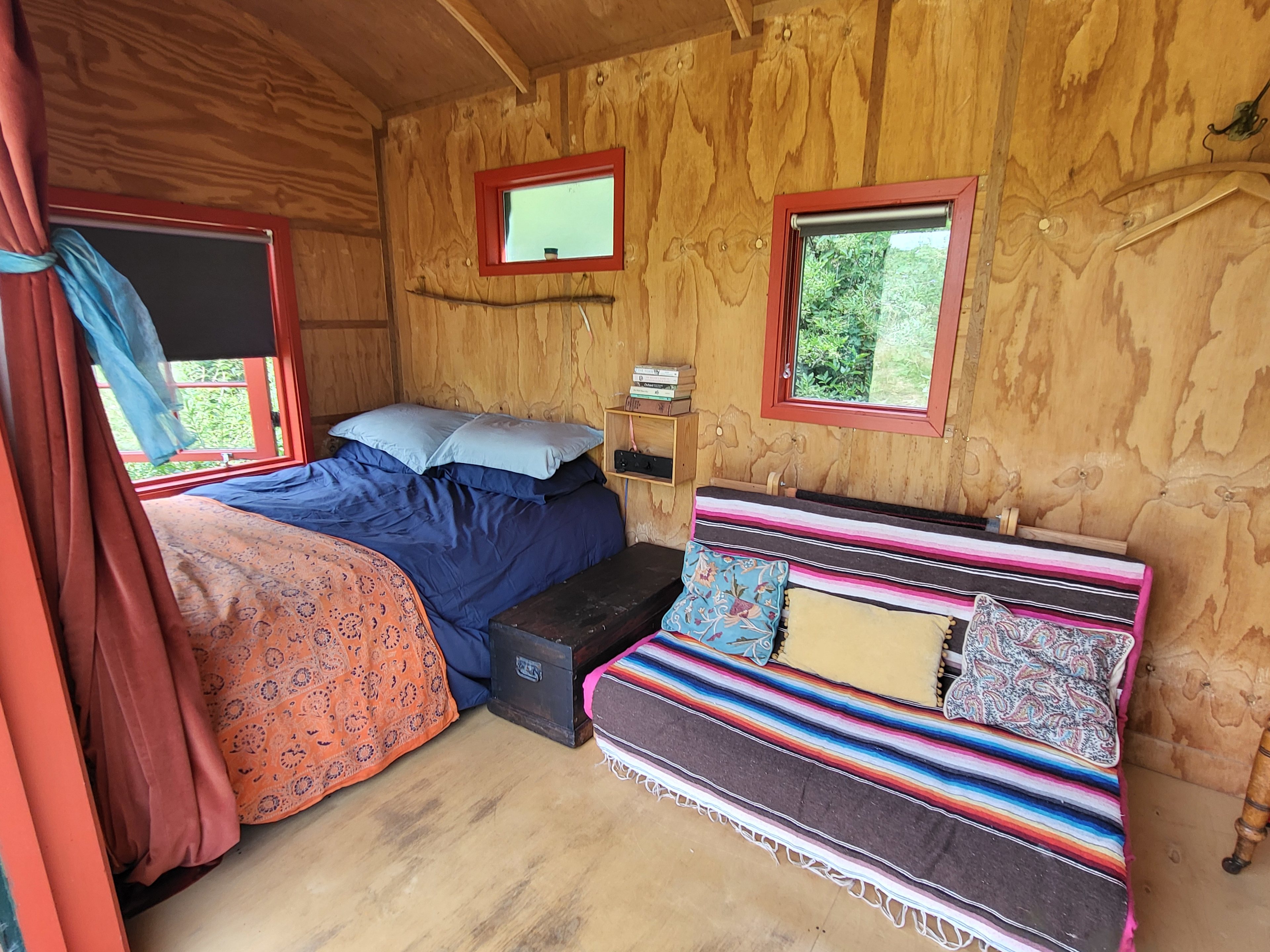 Plum Camping in May Tree Orchard