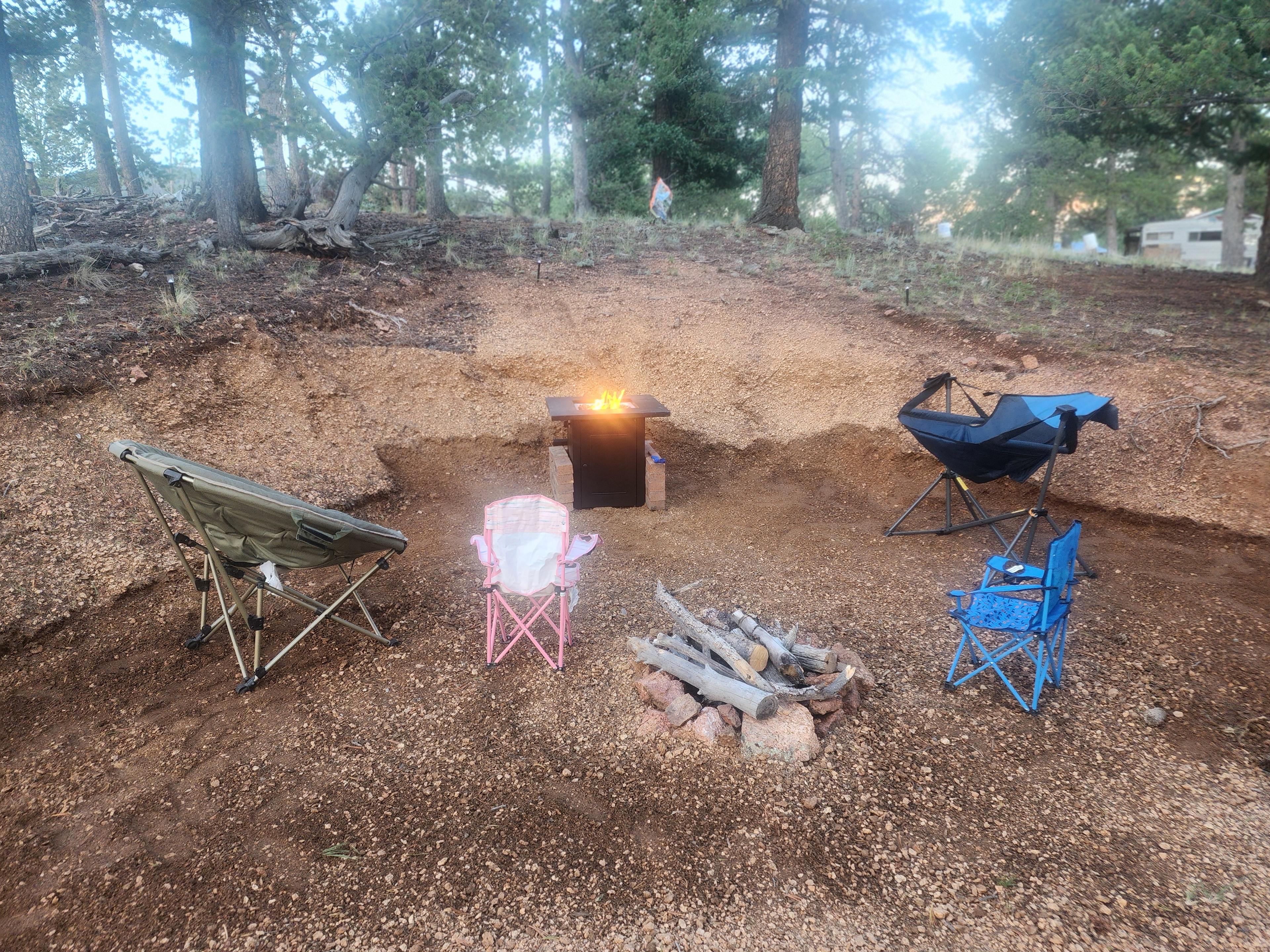Add on a gas fire pit for convenience and for times when fireban is in place