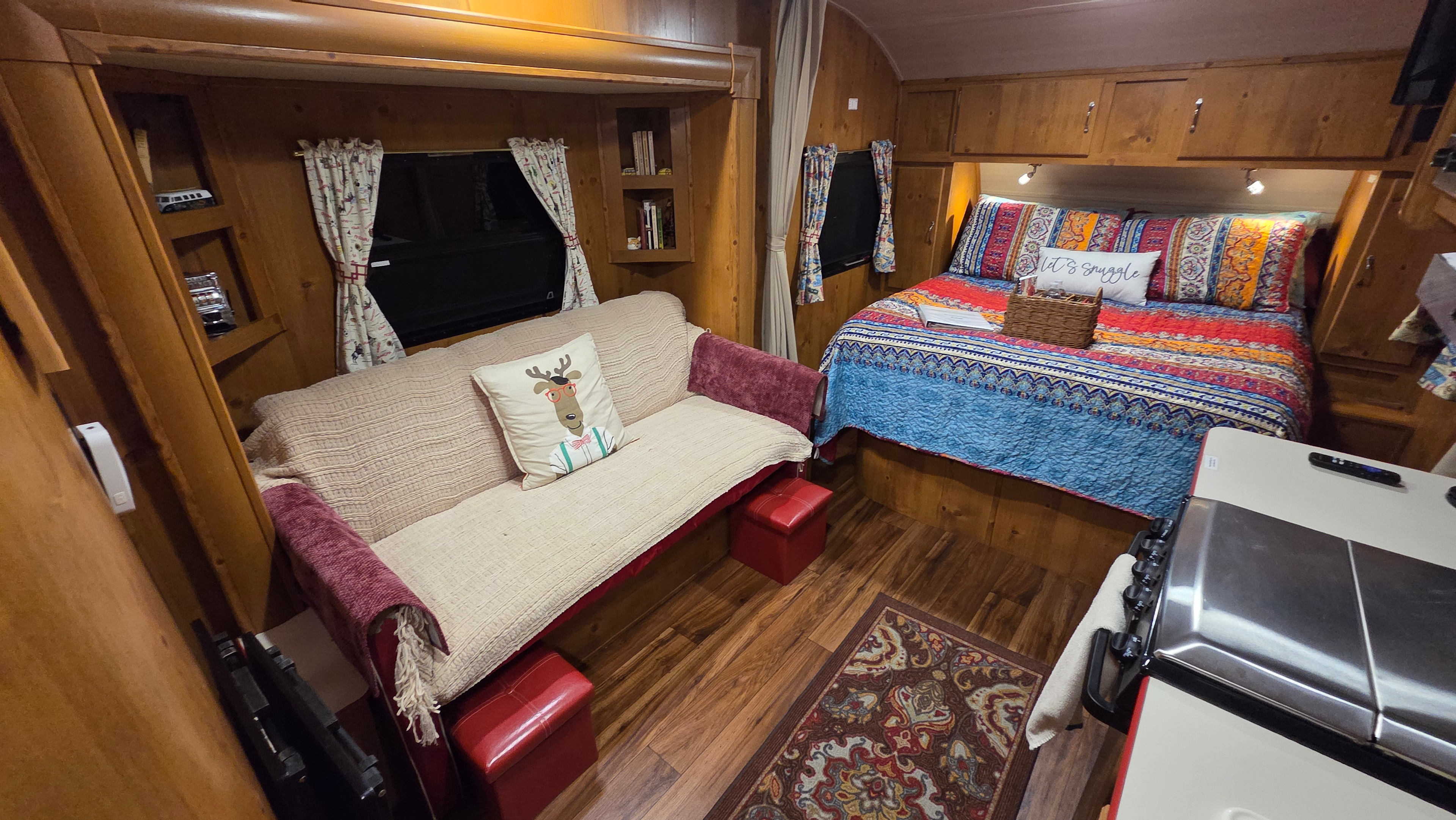 Couch and folding dining tables.