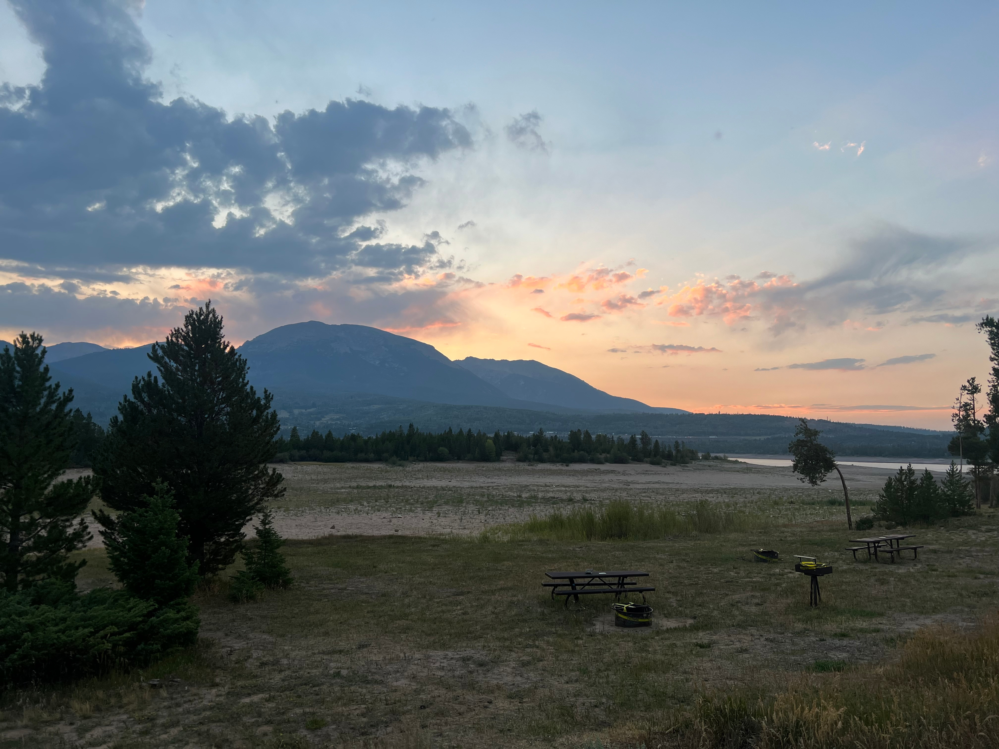 Sunset over Dillion reservoir 