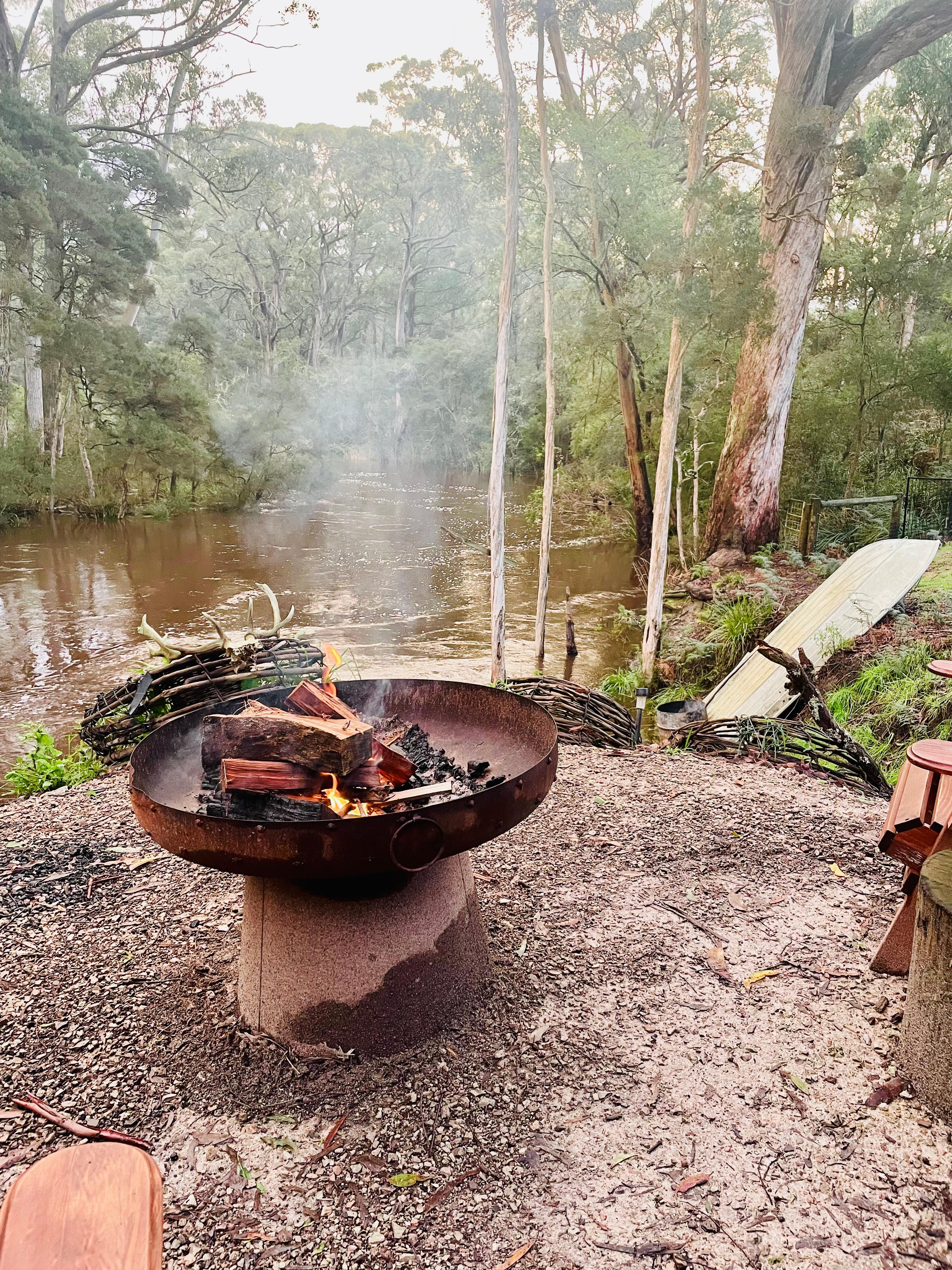 Rustic river glamping