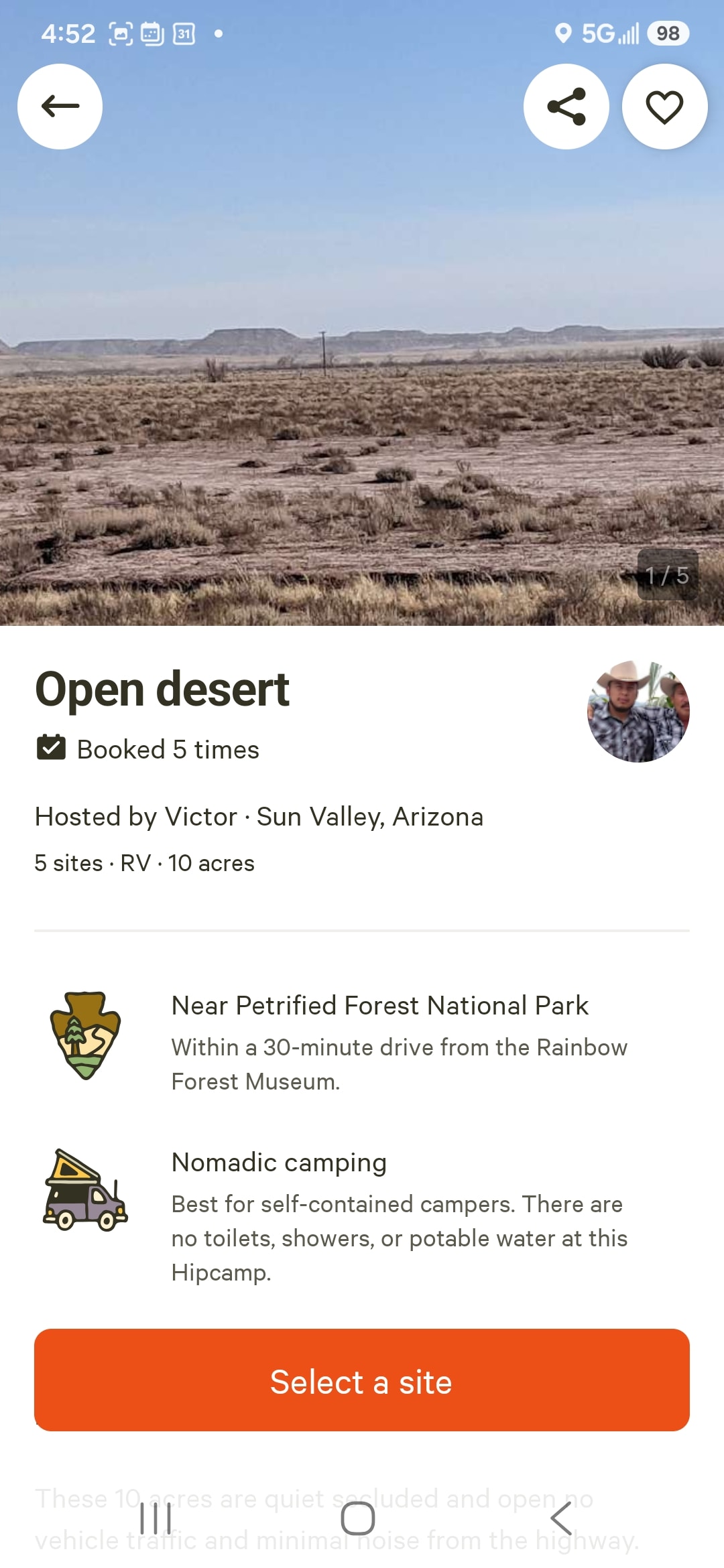 Open desert