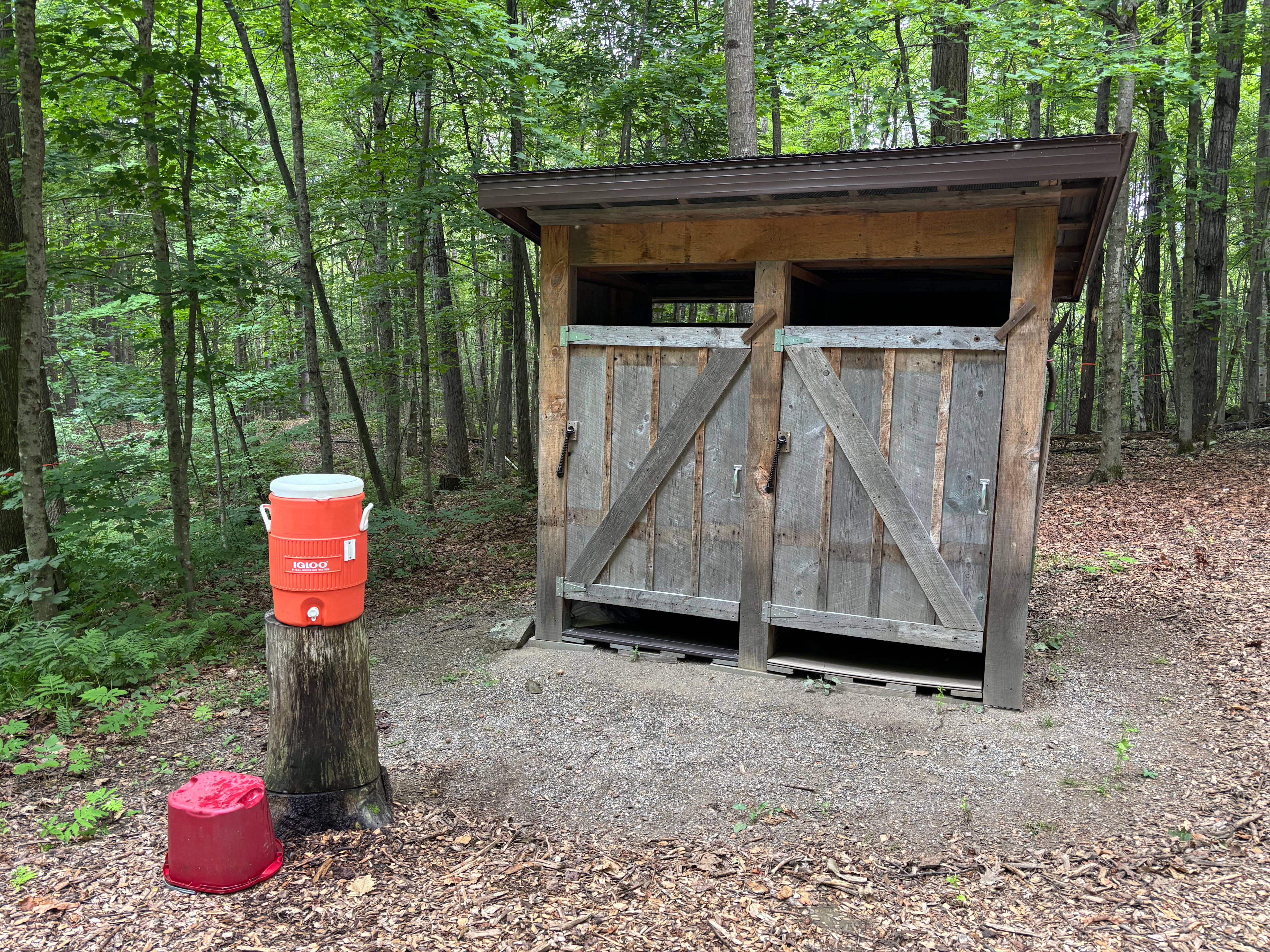 Outhouse and side for storage or changing 