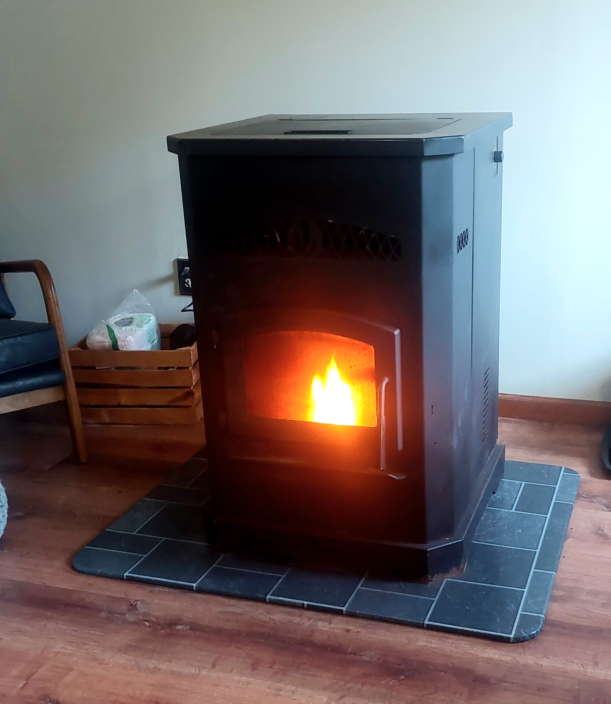 Pellet fireplace only for use Nov-March.