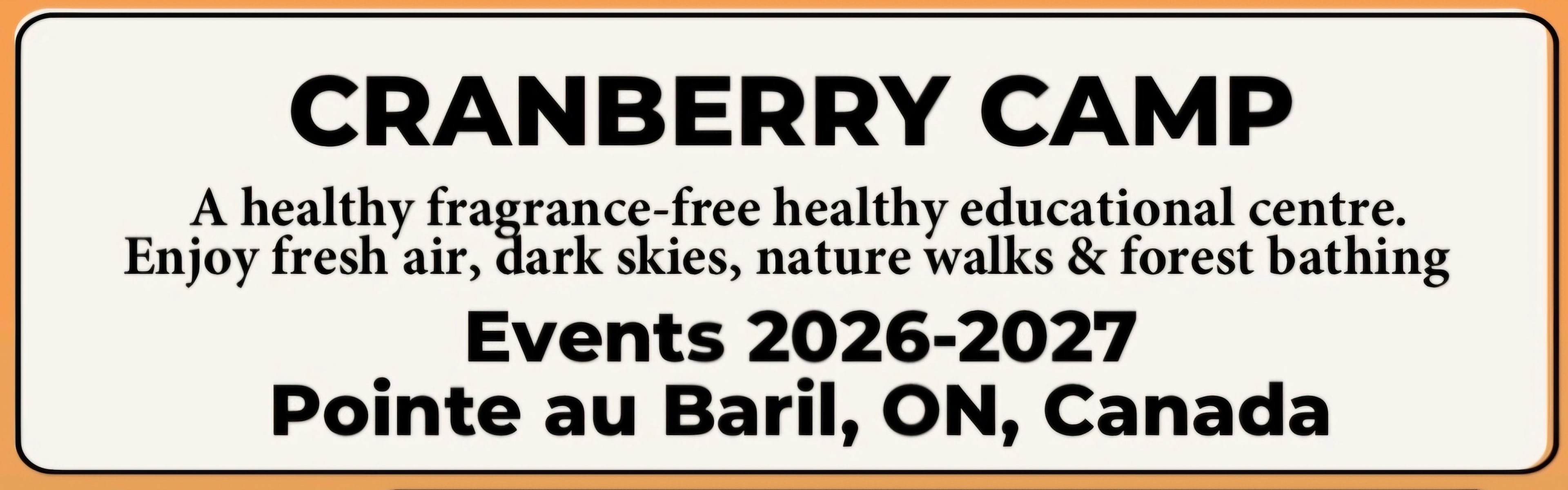 Join us for a retreat this fall/winter and stay in your own RV or tent!