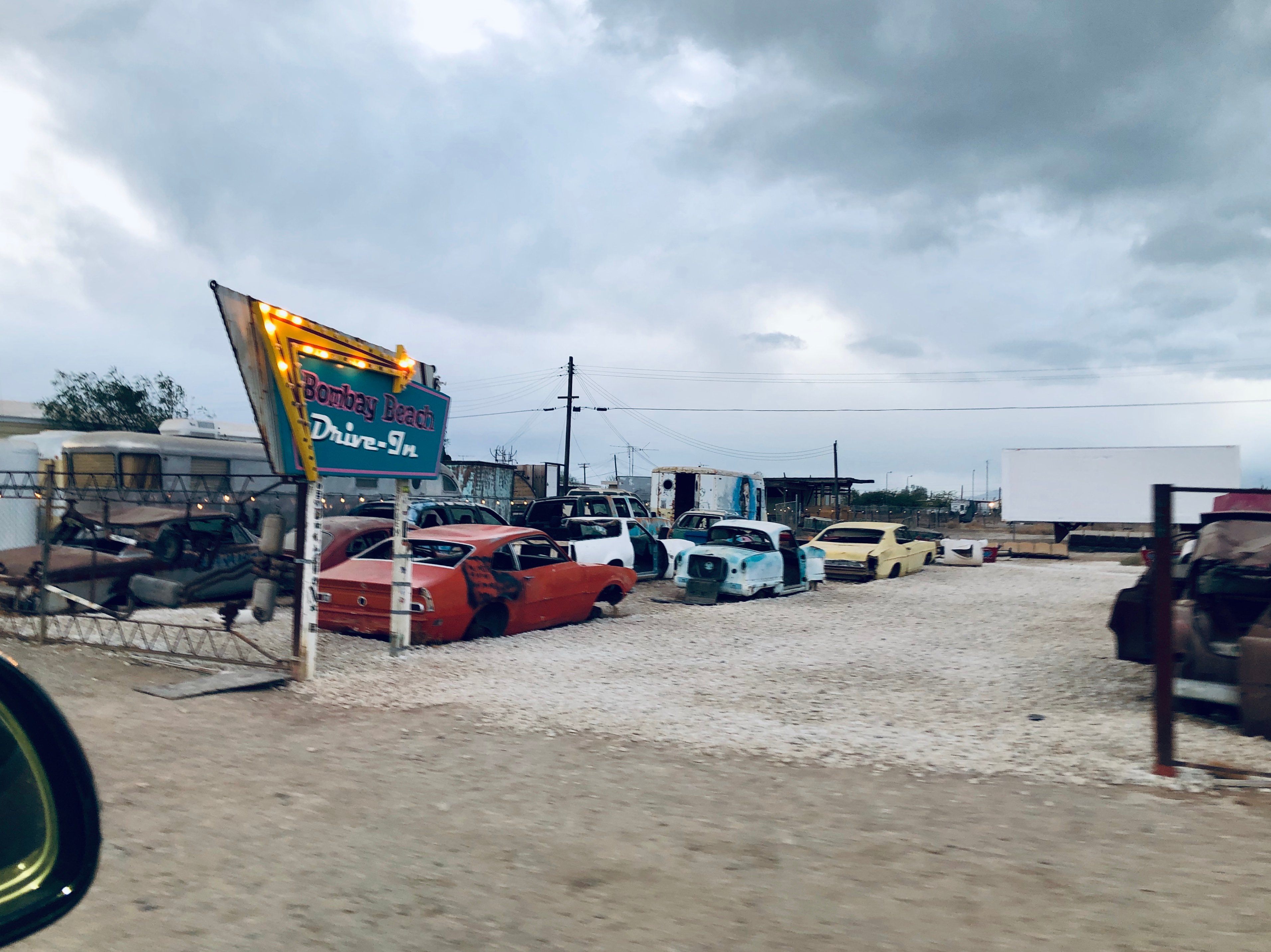 Bombay Beach drive in art installation 