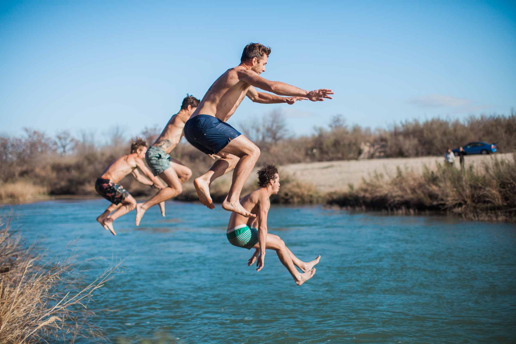 The gorgeous, green/blue water of the Llano River is perfect for a quick dip to cool off, or in February, a refreshing way to start the day! 