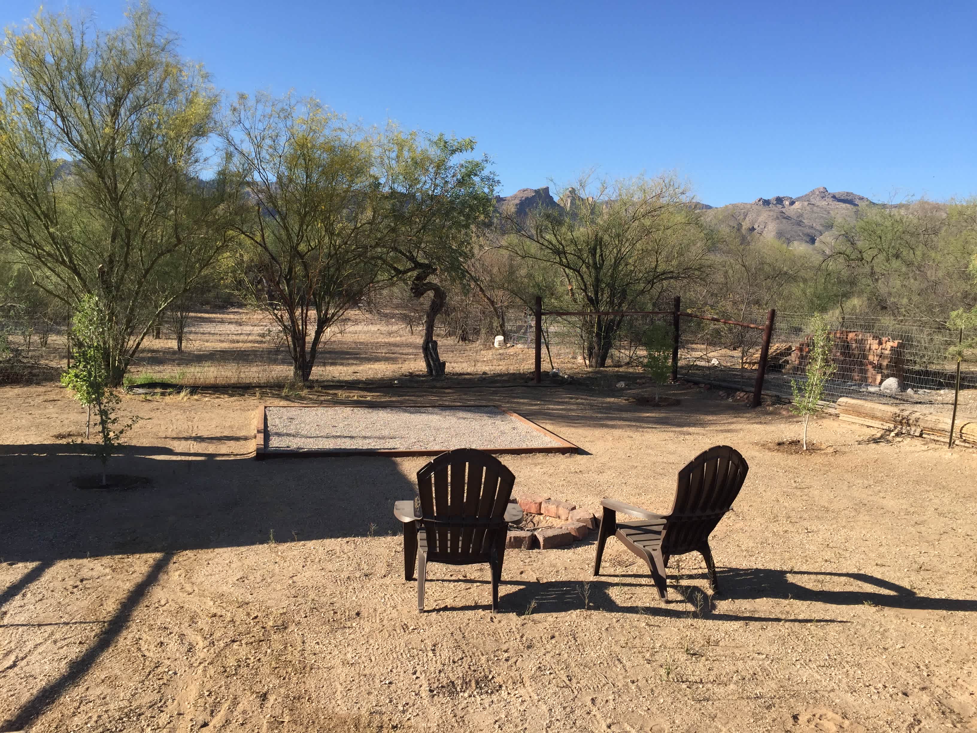 View from the back of the fire ring.