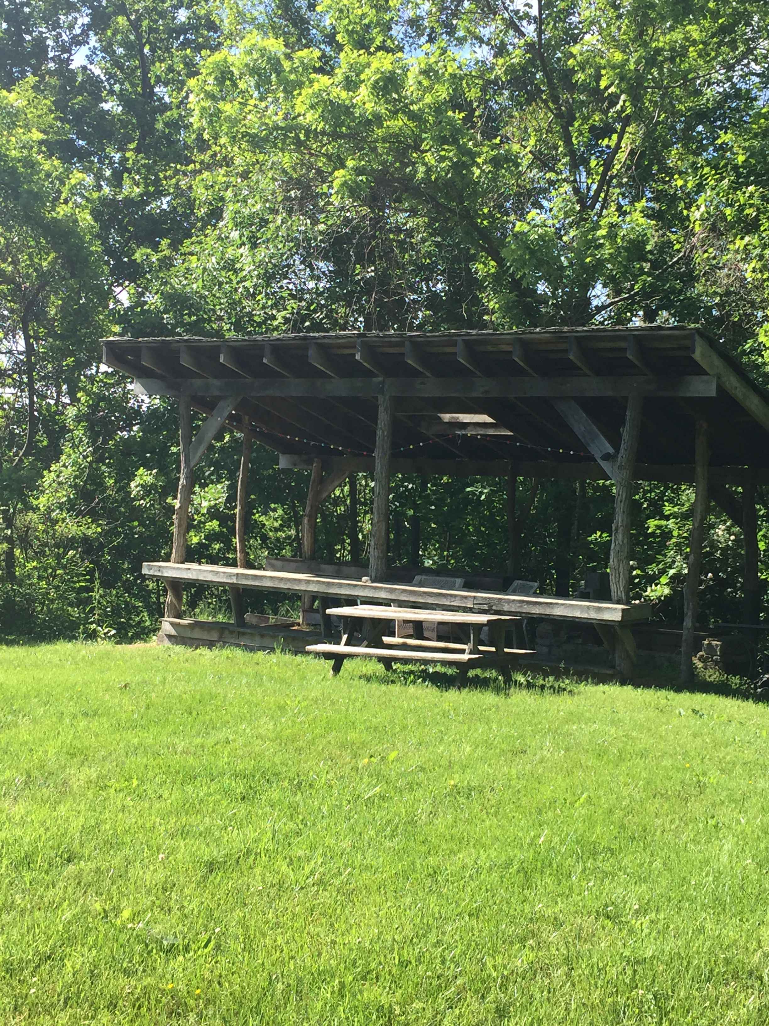 Hempcamp site, outdoor kitchen structure