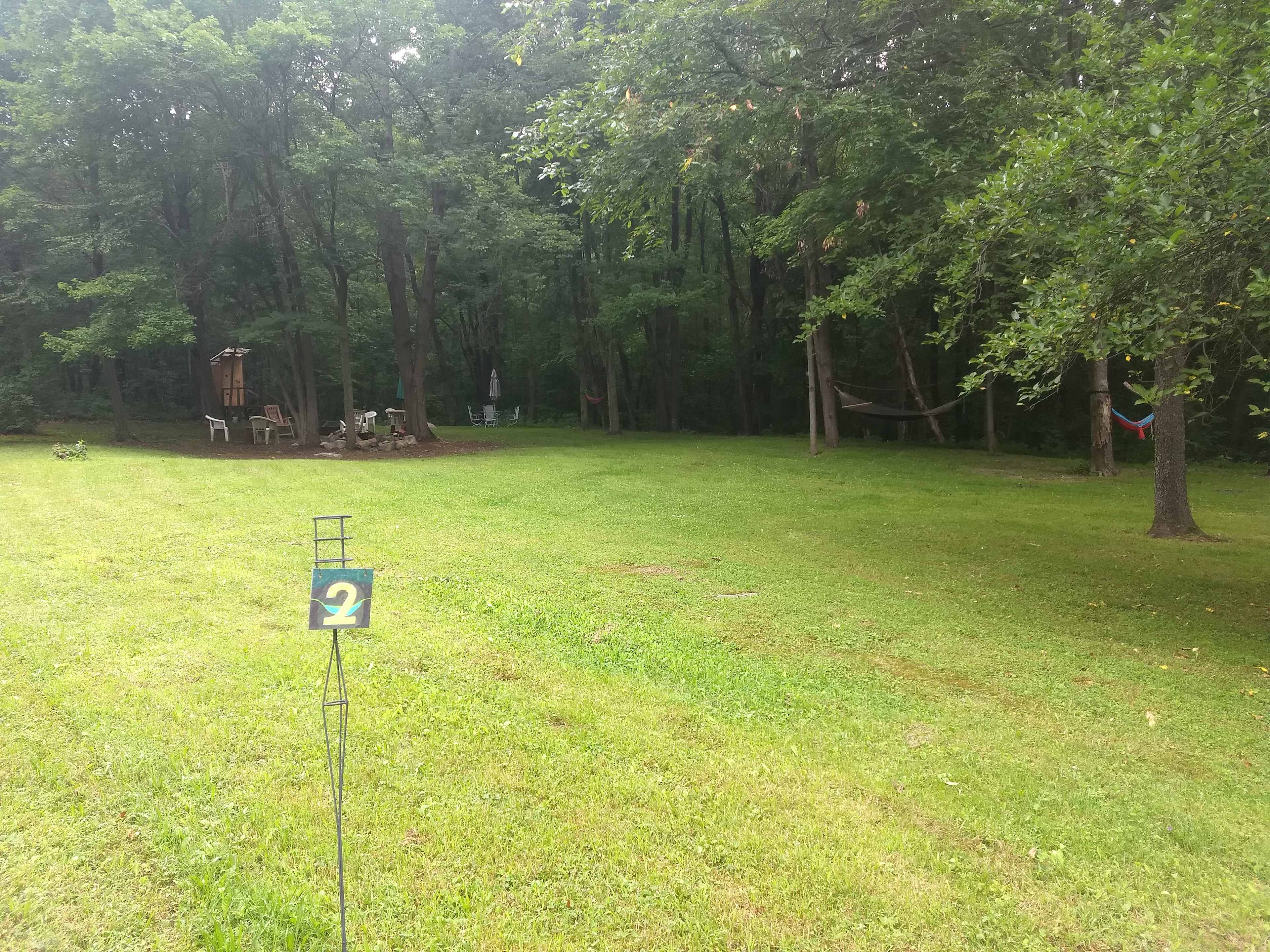 site 2 is right next to the common ground and stays shaded most of the morning