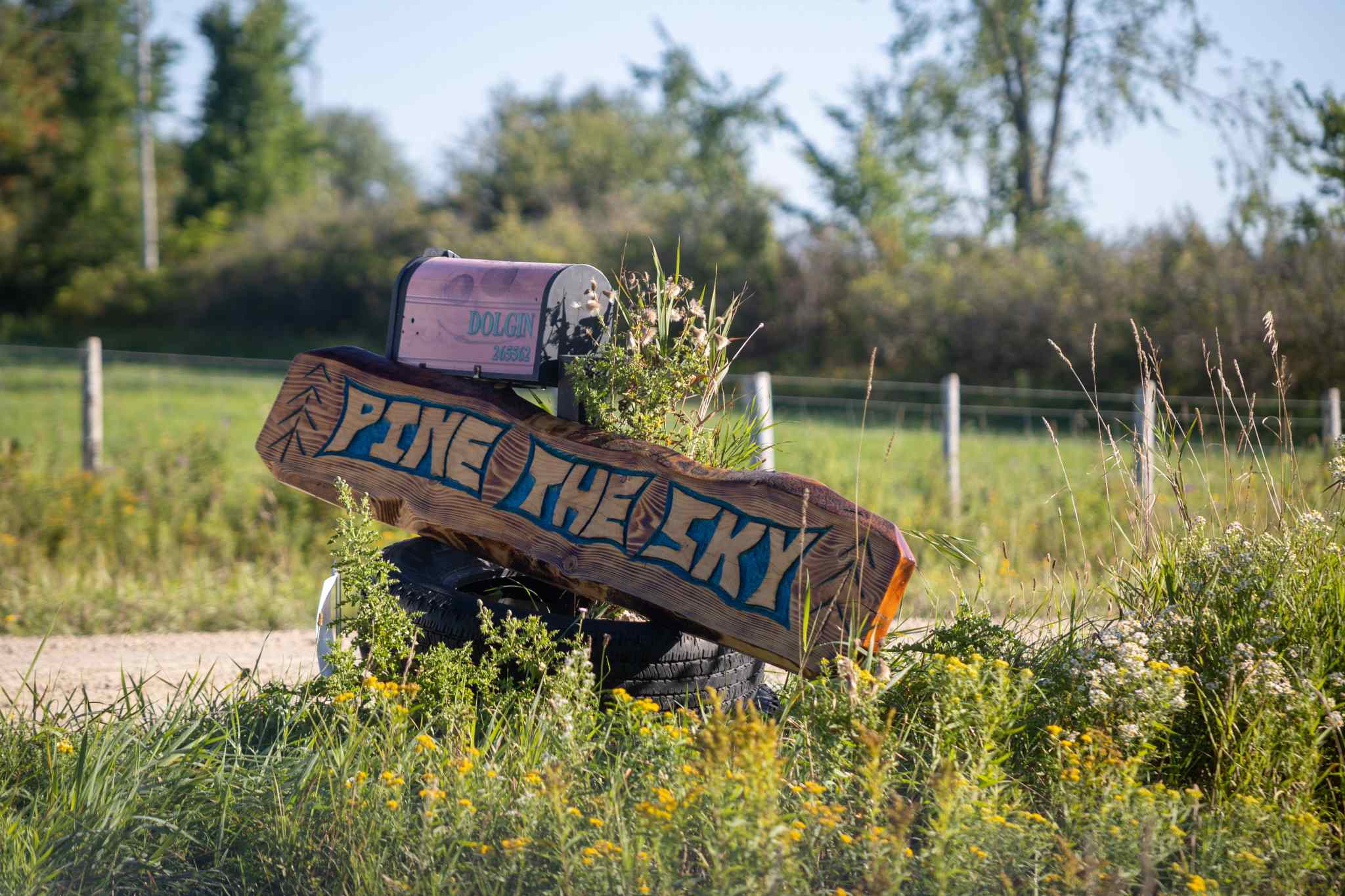 The sign entering the property 