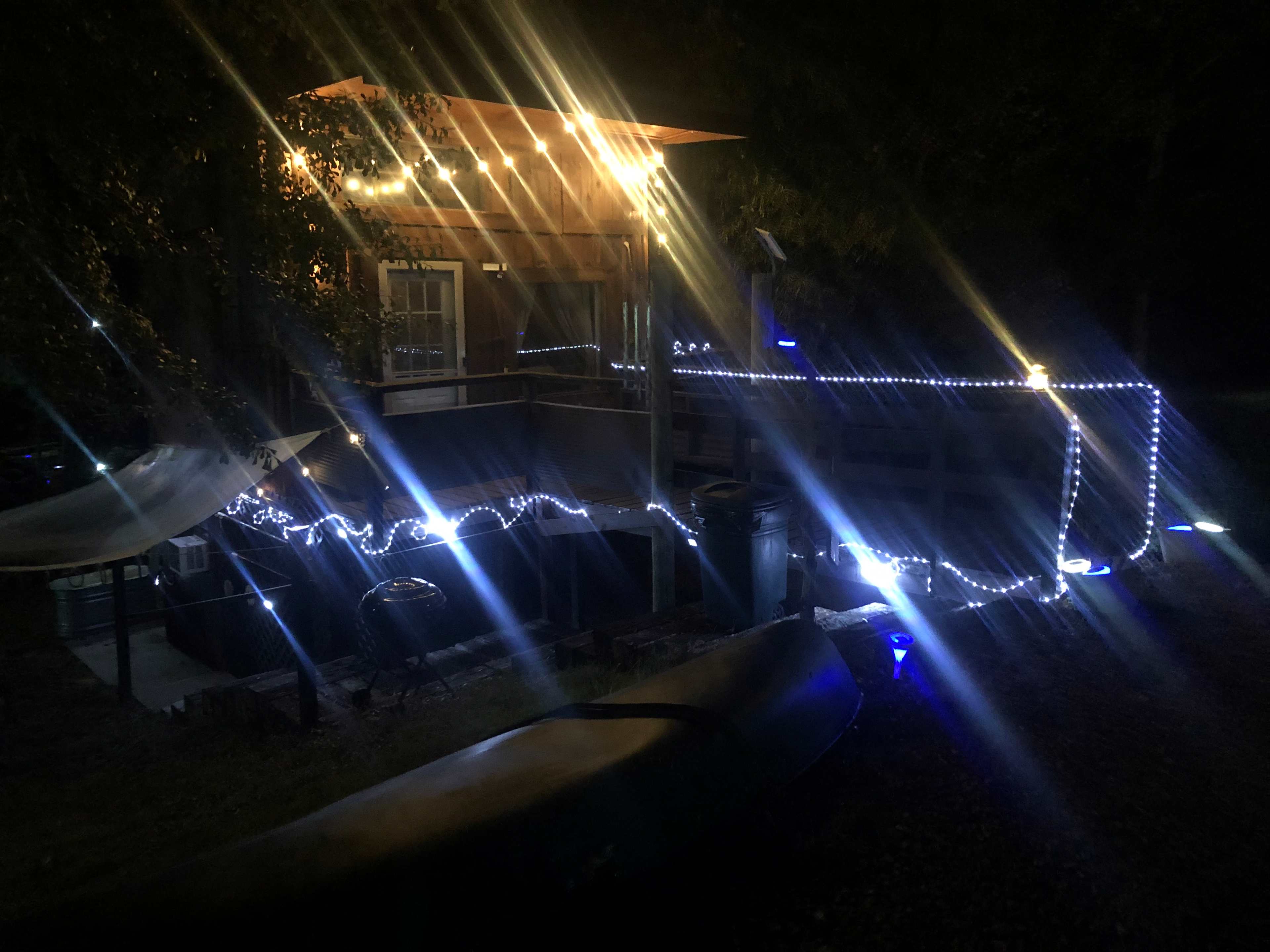 Christmas at the treehouse and now those lights just stay up. 