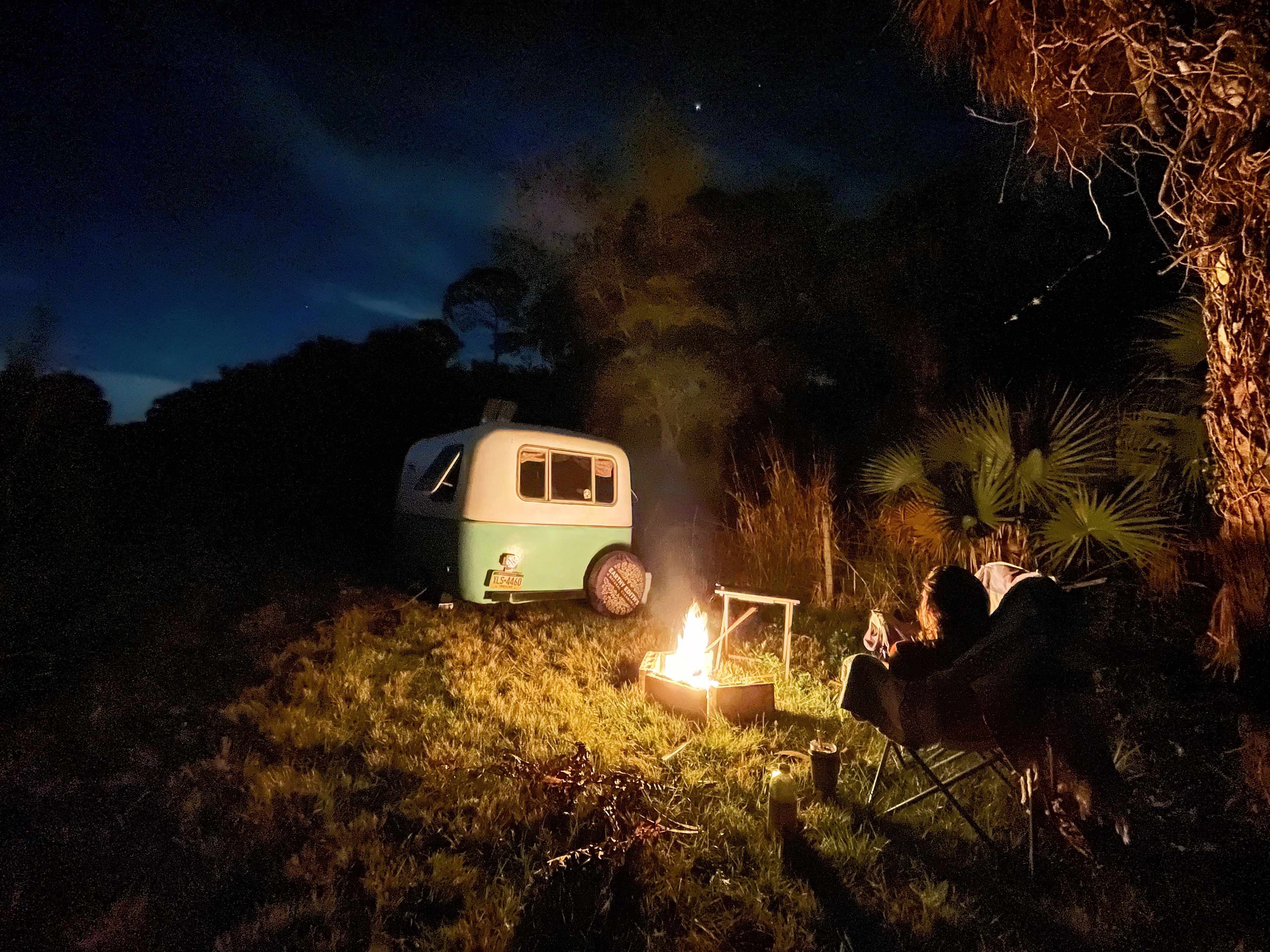 Camping under the palms and stars! 