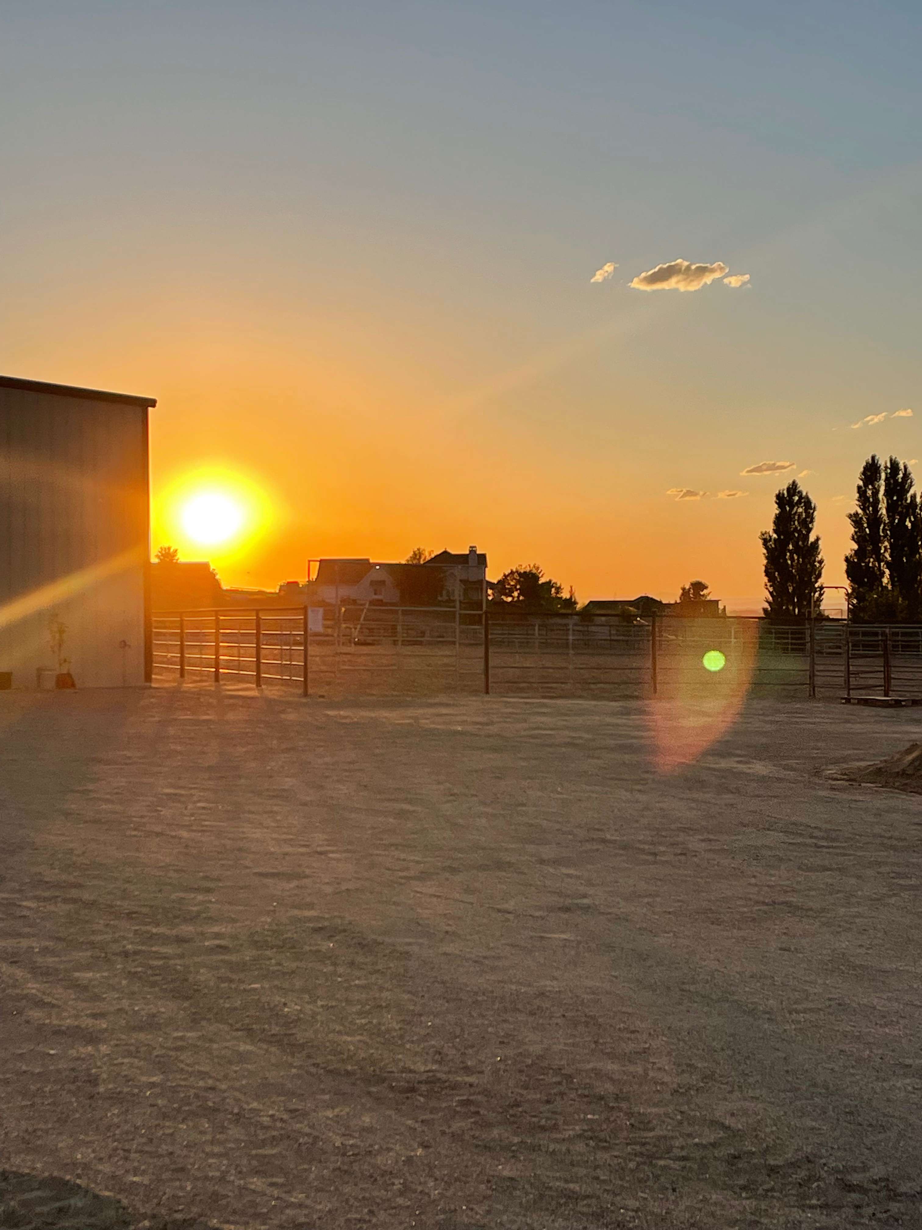 The sun going down