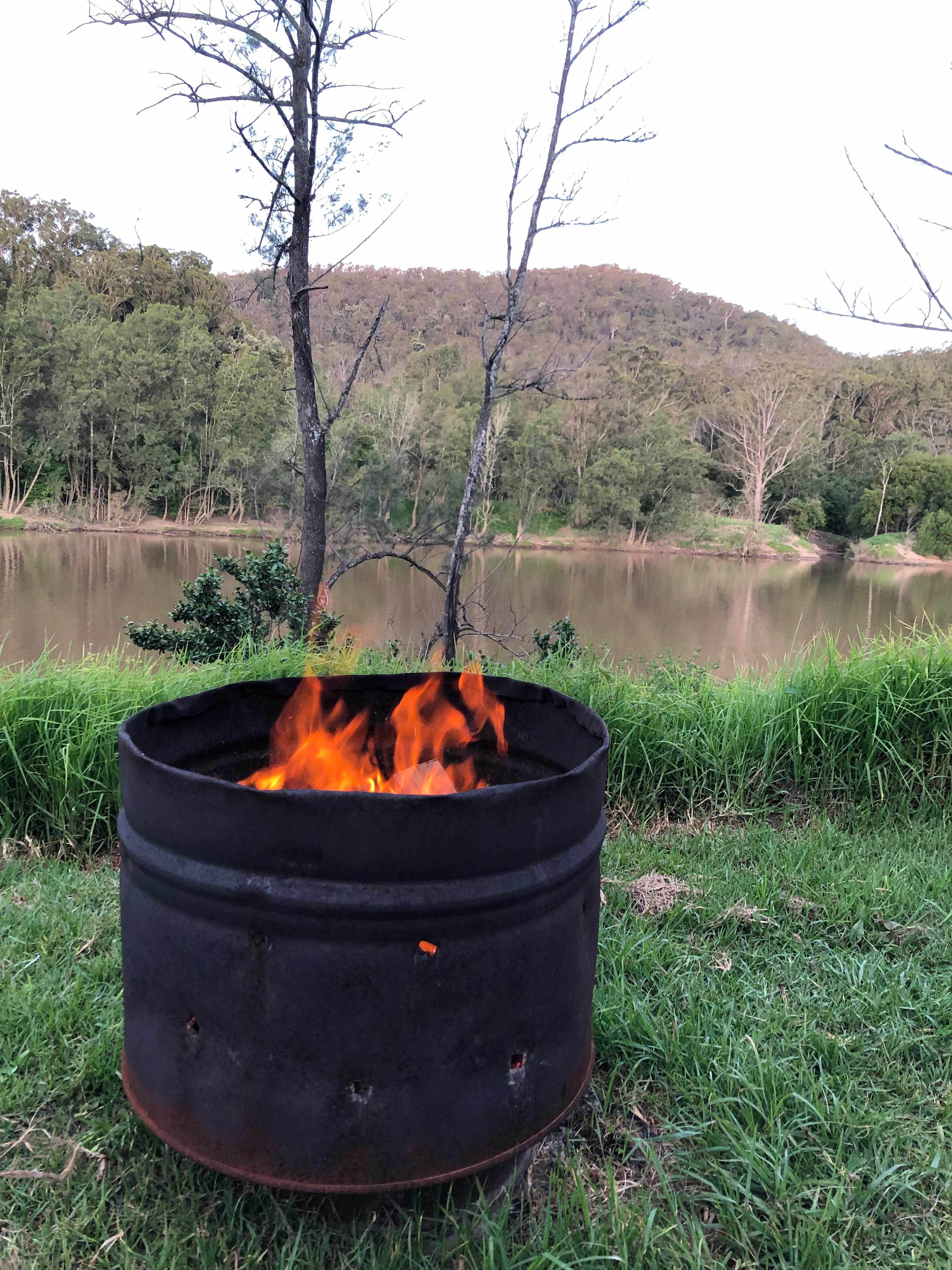 Each campsite has its own fire pit