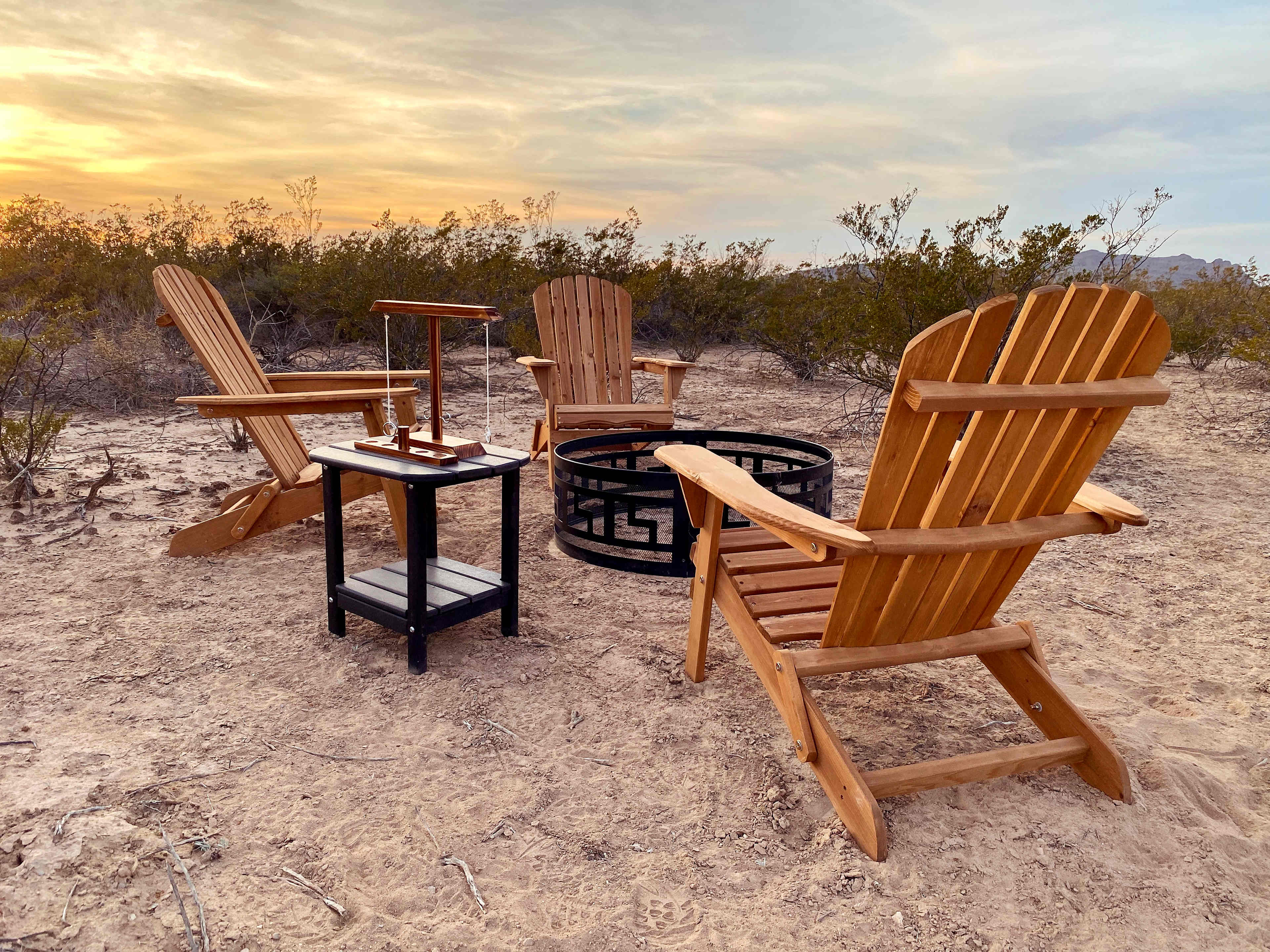 The communal area is located in the center of the campground. 
