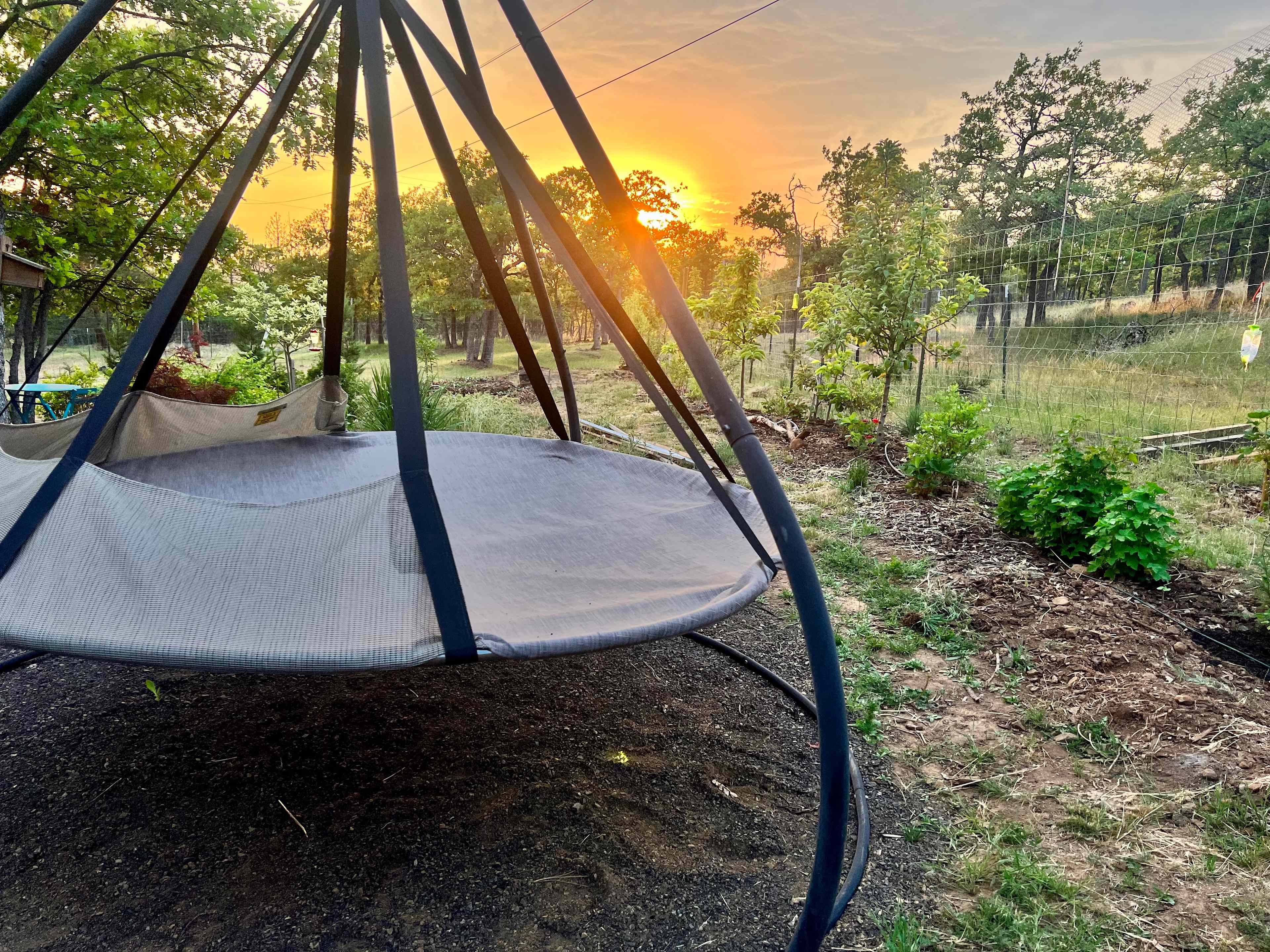Bring your blankets and pillows and hang out in our awesome saucer swing - perfect for cloud watching and star gazing. 