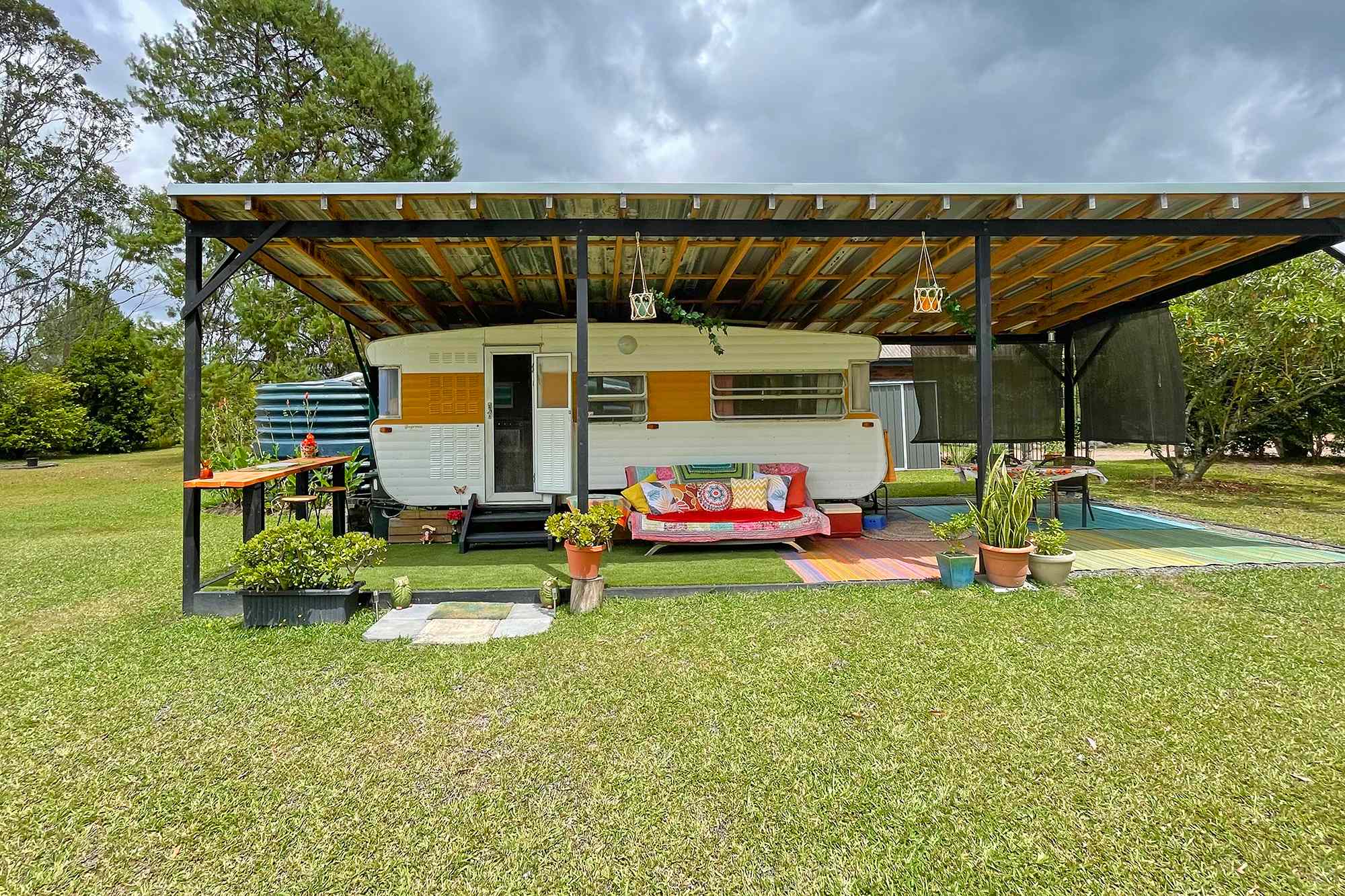 The Back Road Van is fully under cover including outdoor lounge and eating areas.