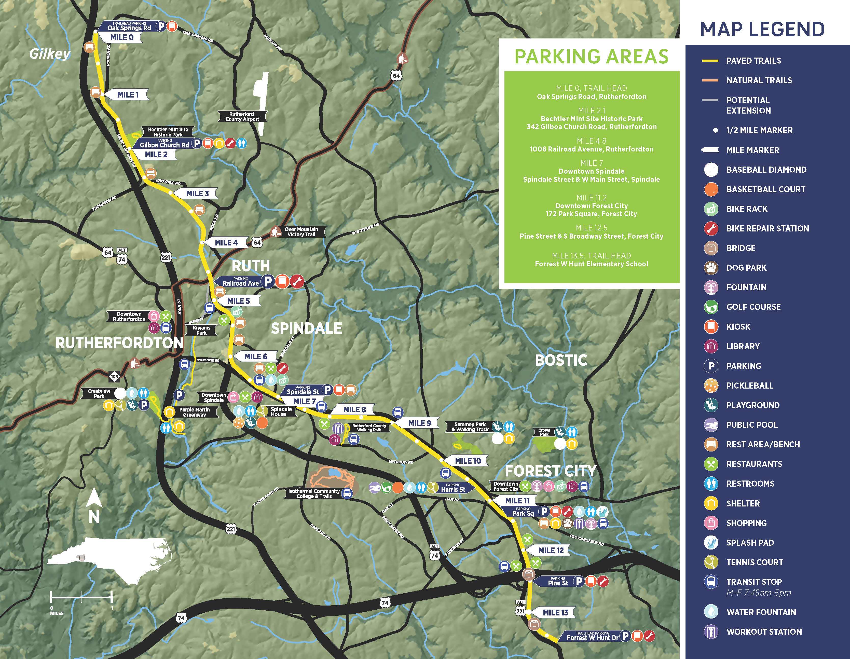 Thermal Belt Rail Trail Map - Campsite Across from Mile Marker 13