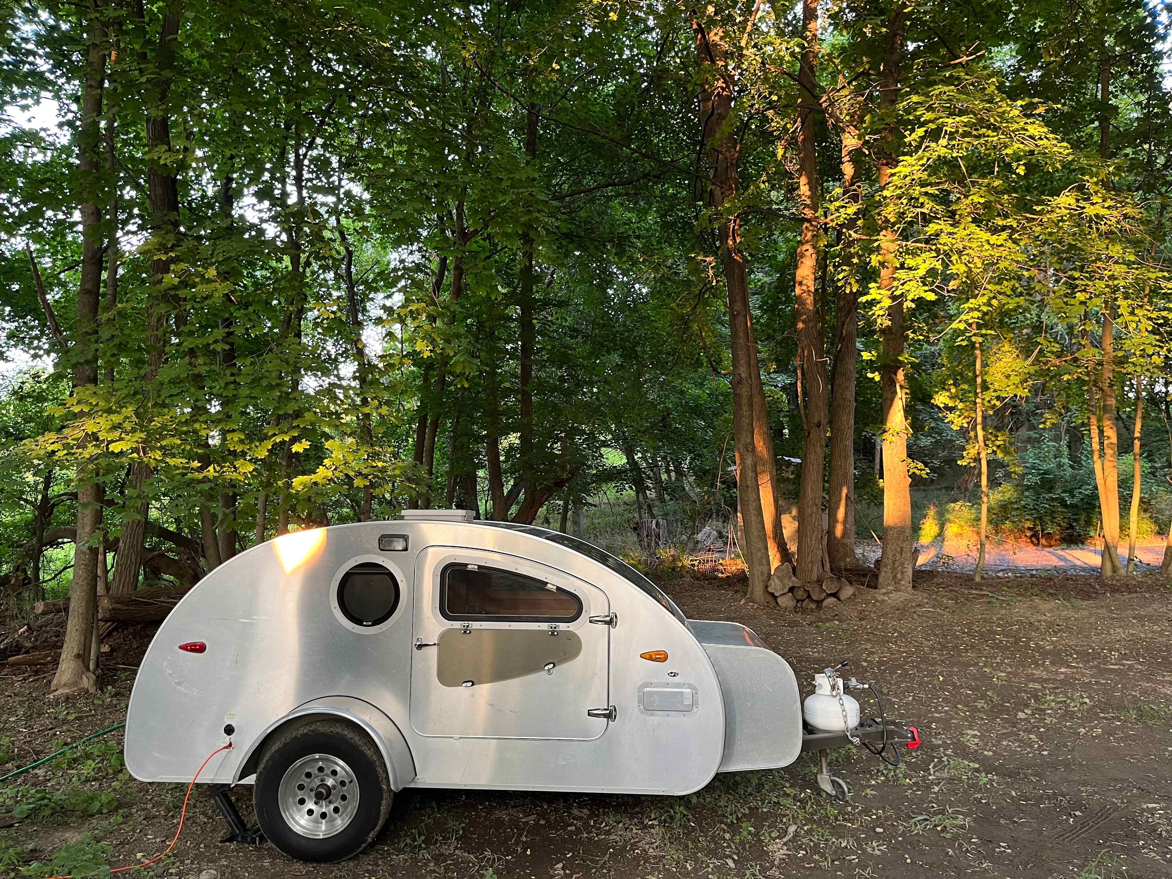 The wooded area for camping. 