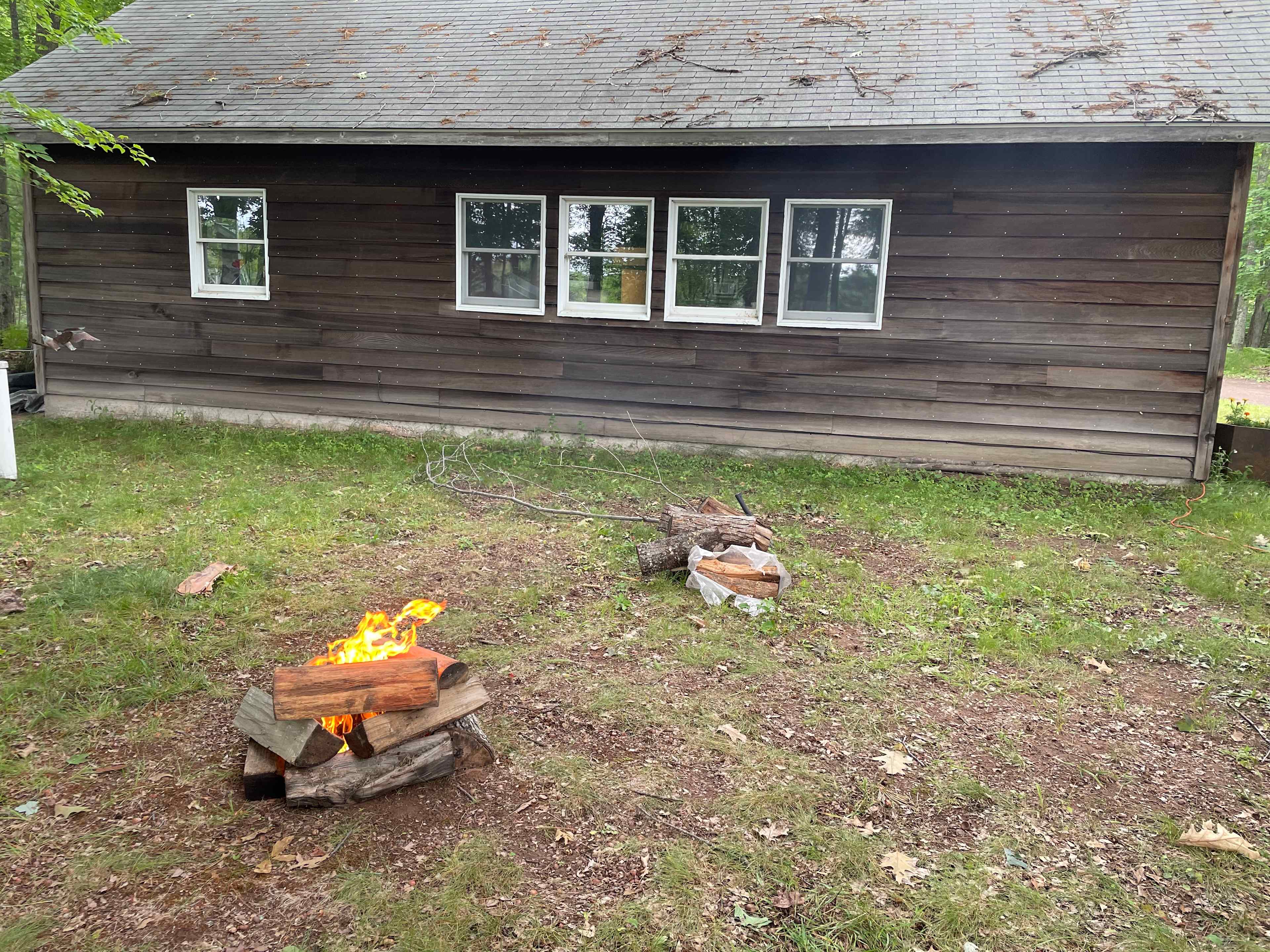 Back side of the main camp site is a beautiful work shed.  Plenty of firewood is supplied 