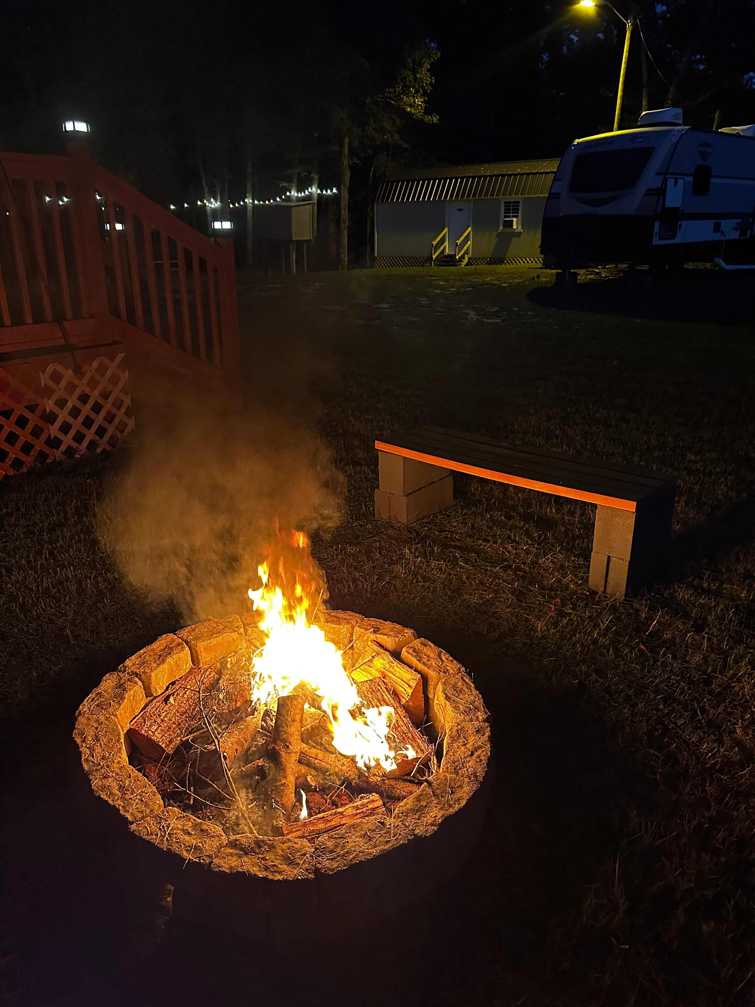 Fire pits for each Glamping tent