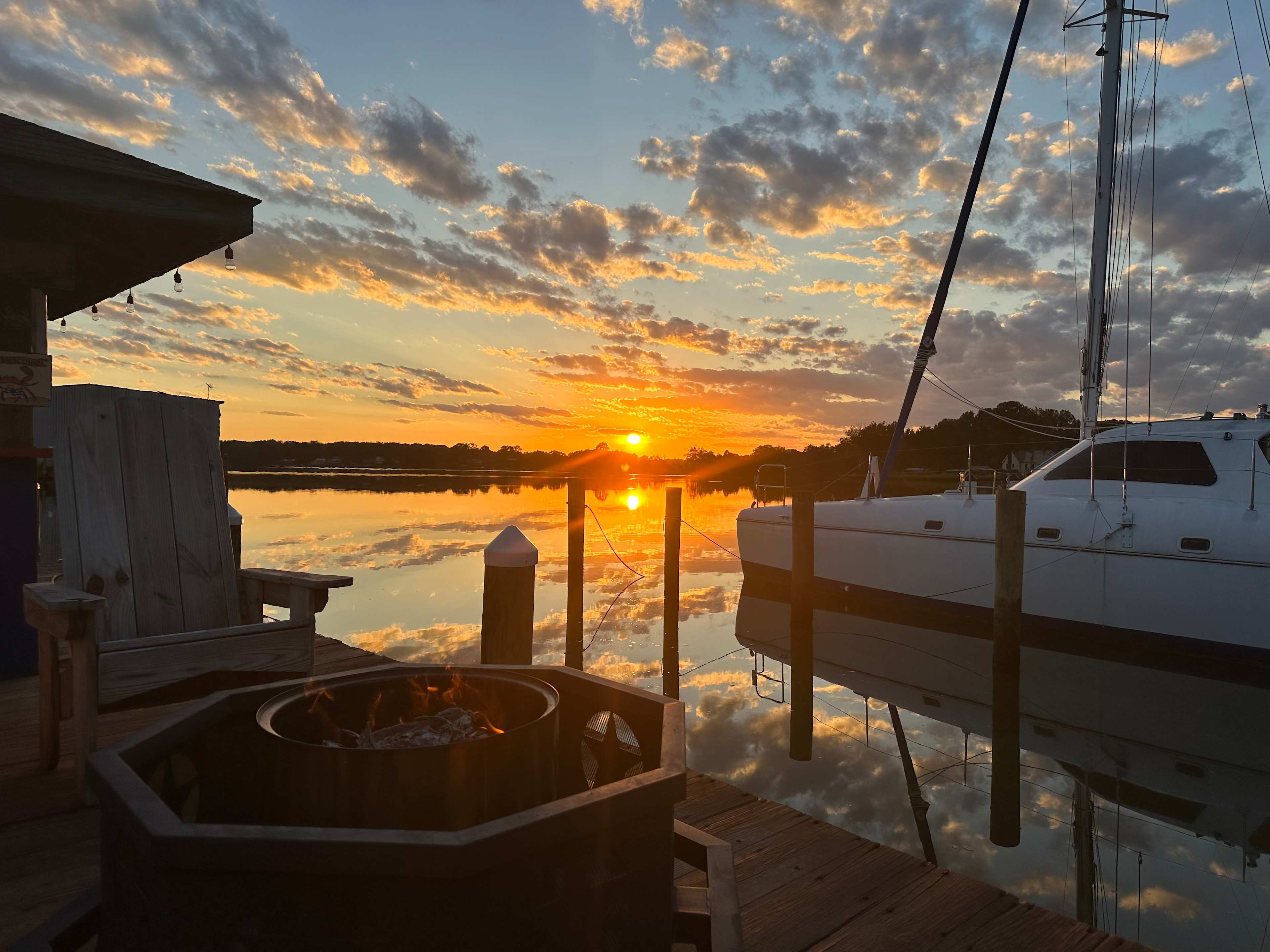 Beautiful sunsets from the dock and the RV site. 