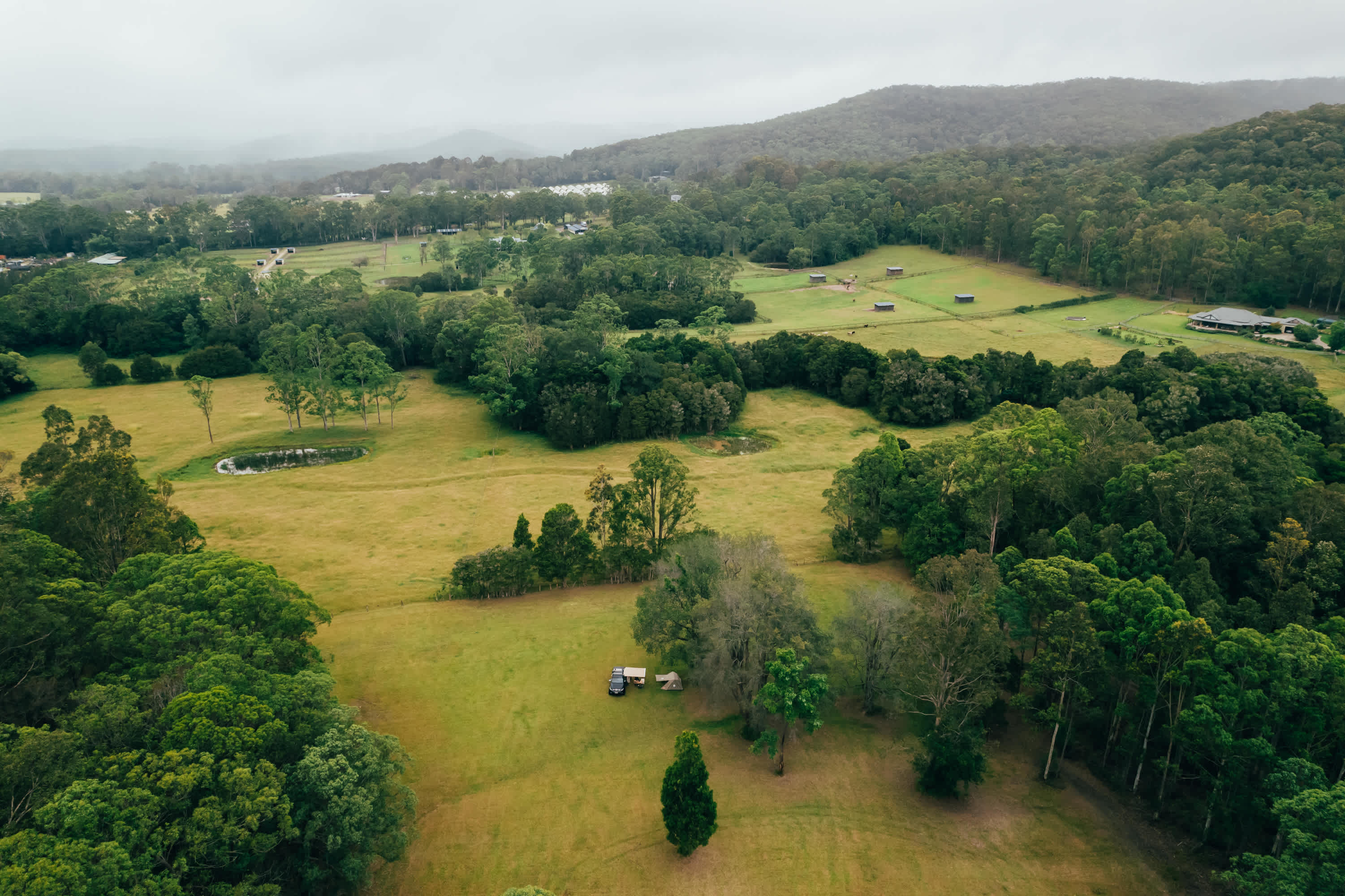 Bird's eye view of the campsite