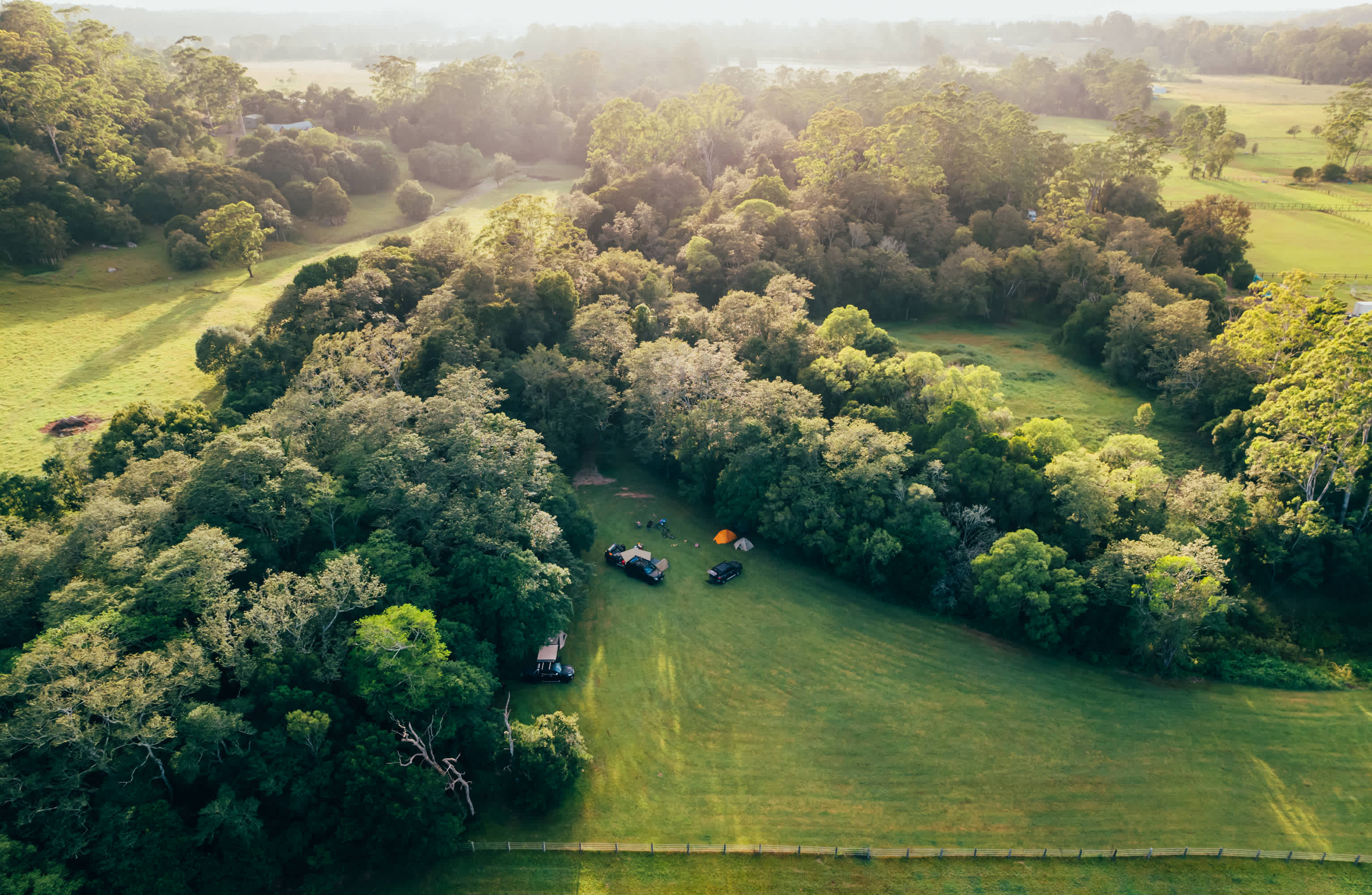 Aerial view of the campground