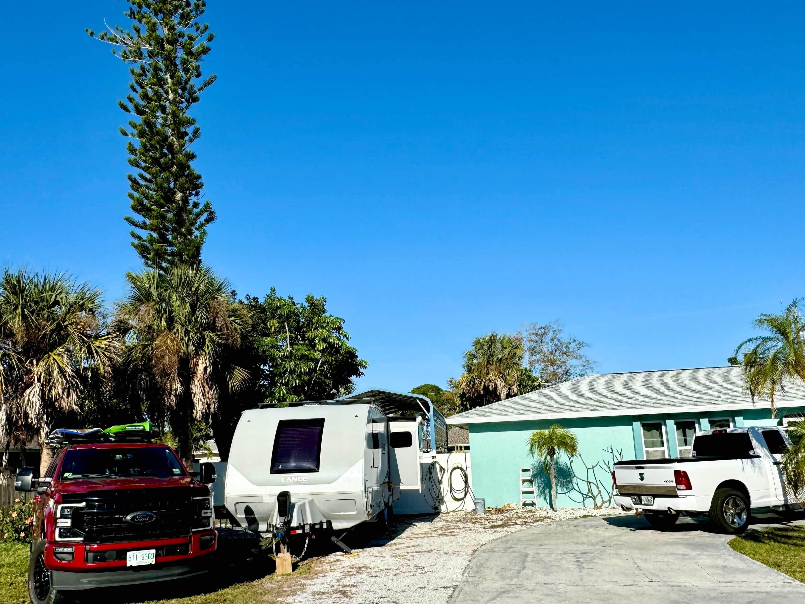 Campsite: left side of driveway in front yard