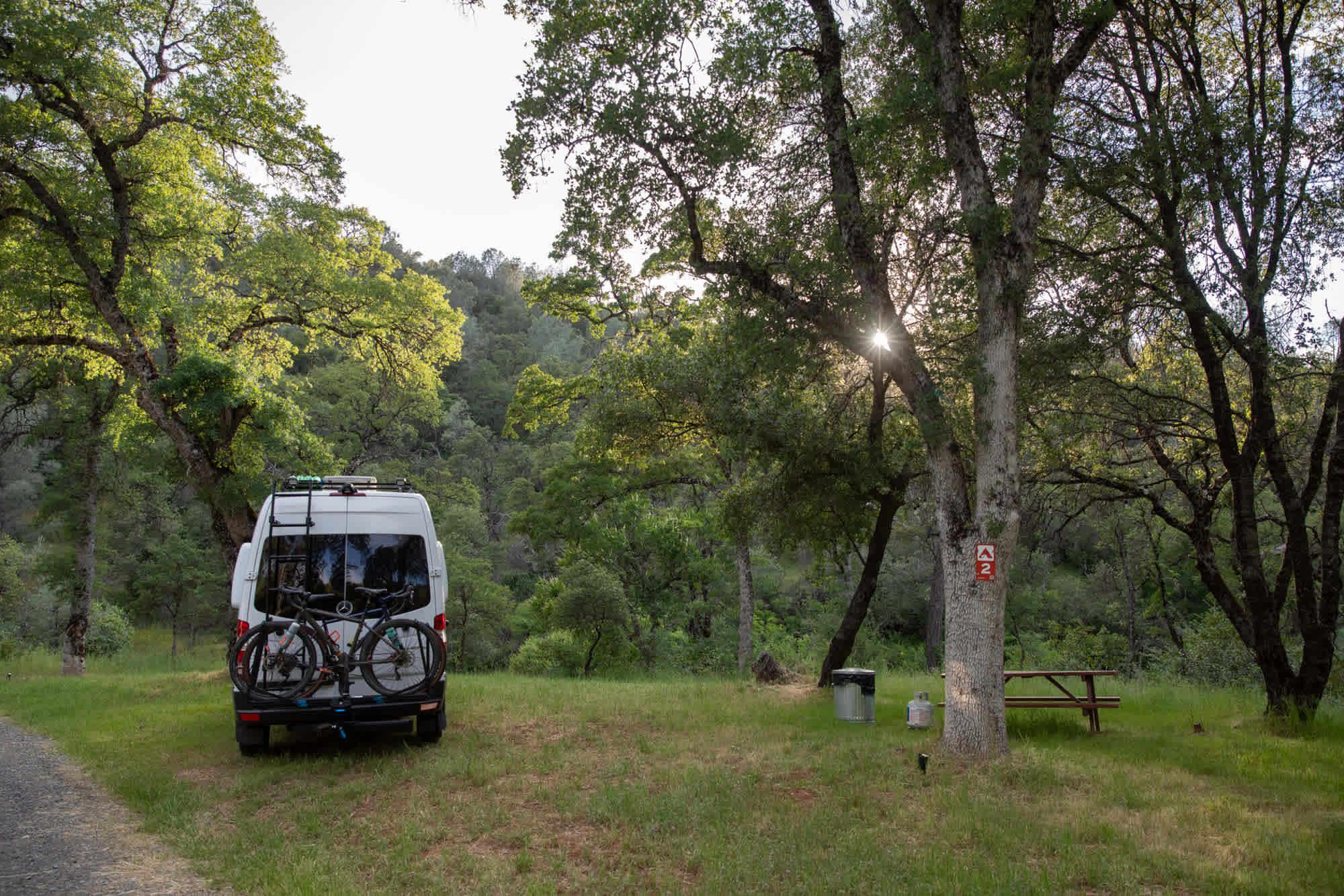 Site #2 was perfect for our camper van and we loved all of the trees that provided shade