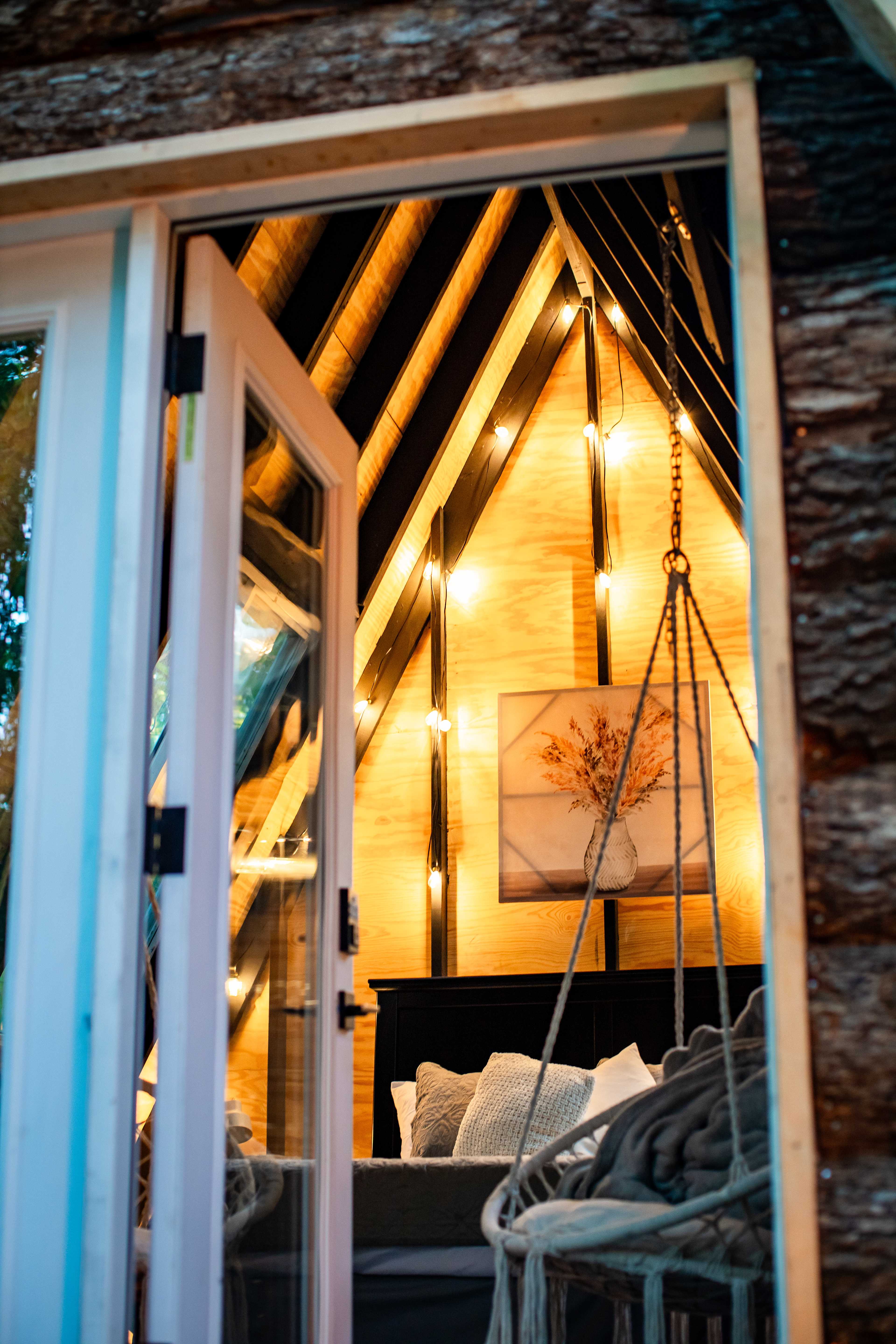 Tiny off grid A frame in the woods