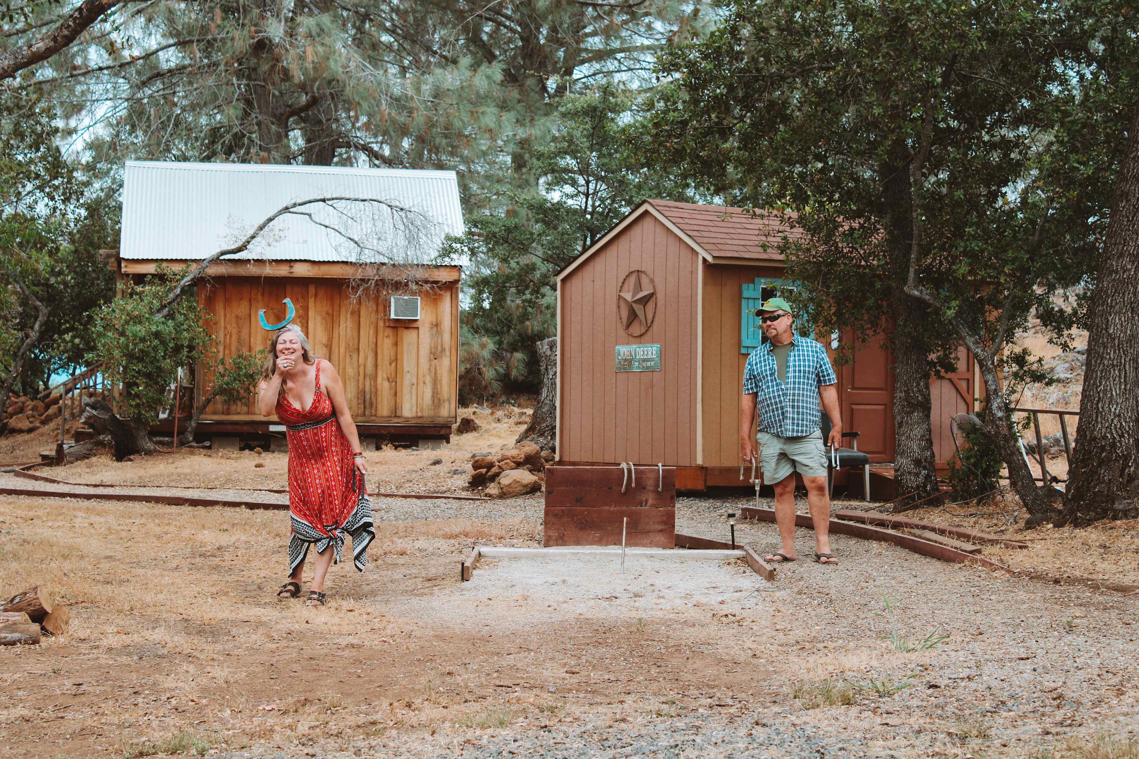 Your hosts are no strangers to competing in horseshoes