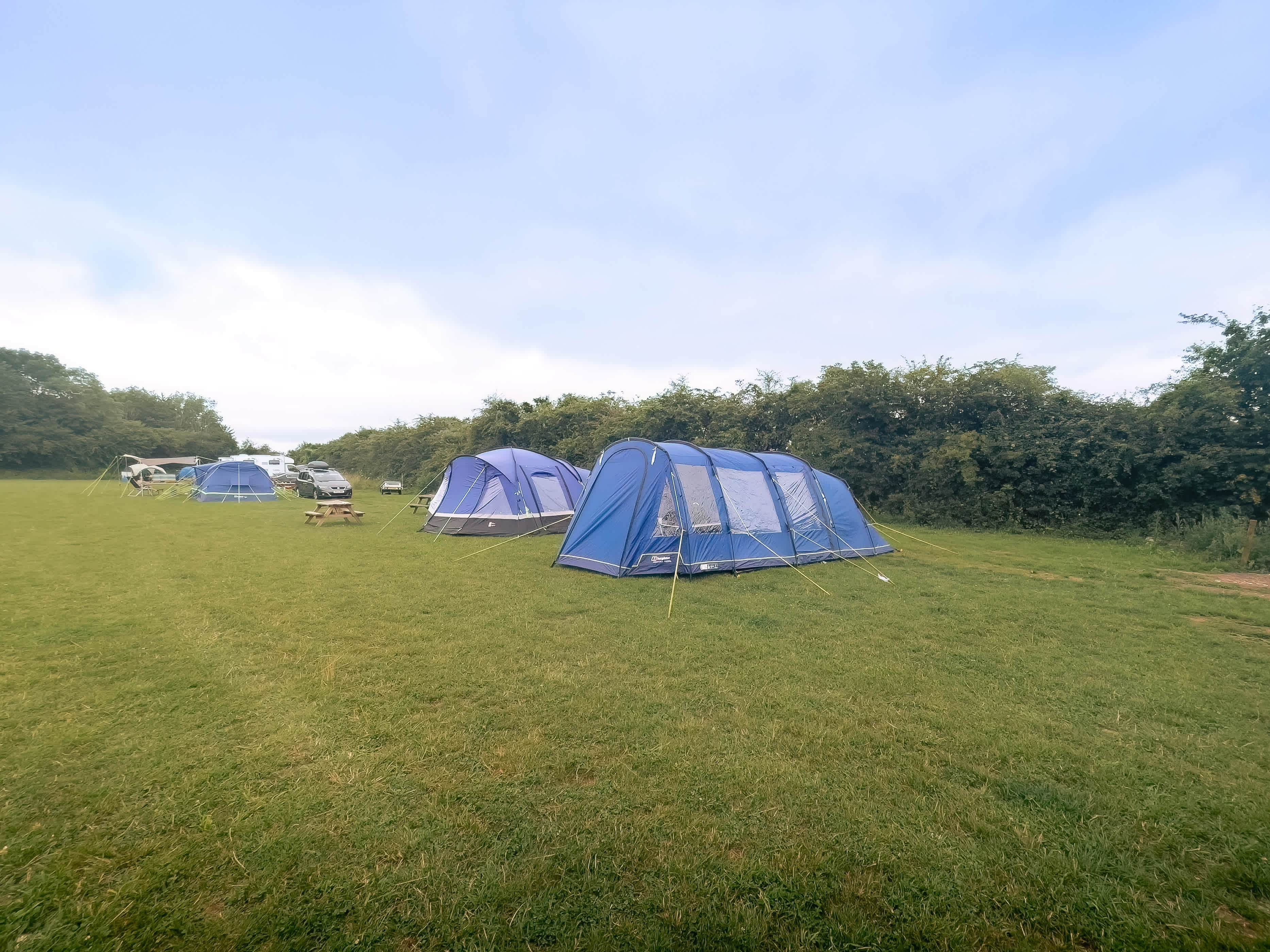 Camp set up ready for a peaceful week away or weekend break.