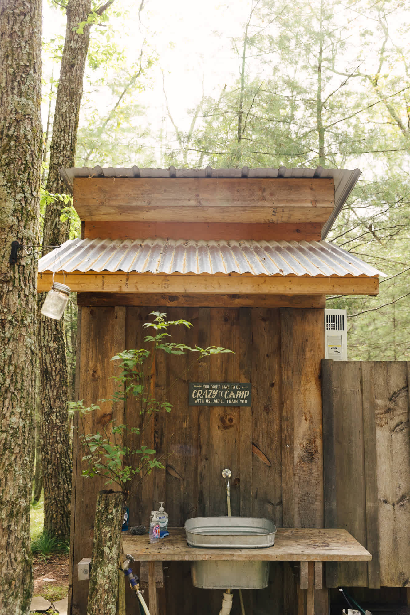 Outhouse with running water