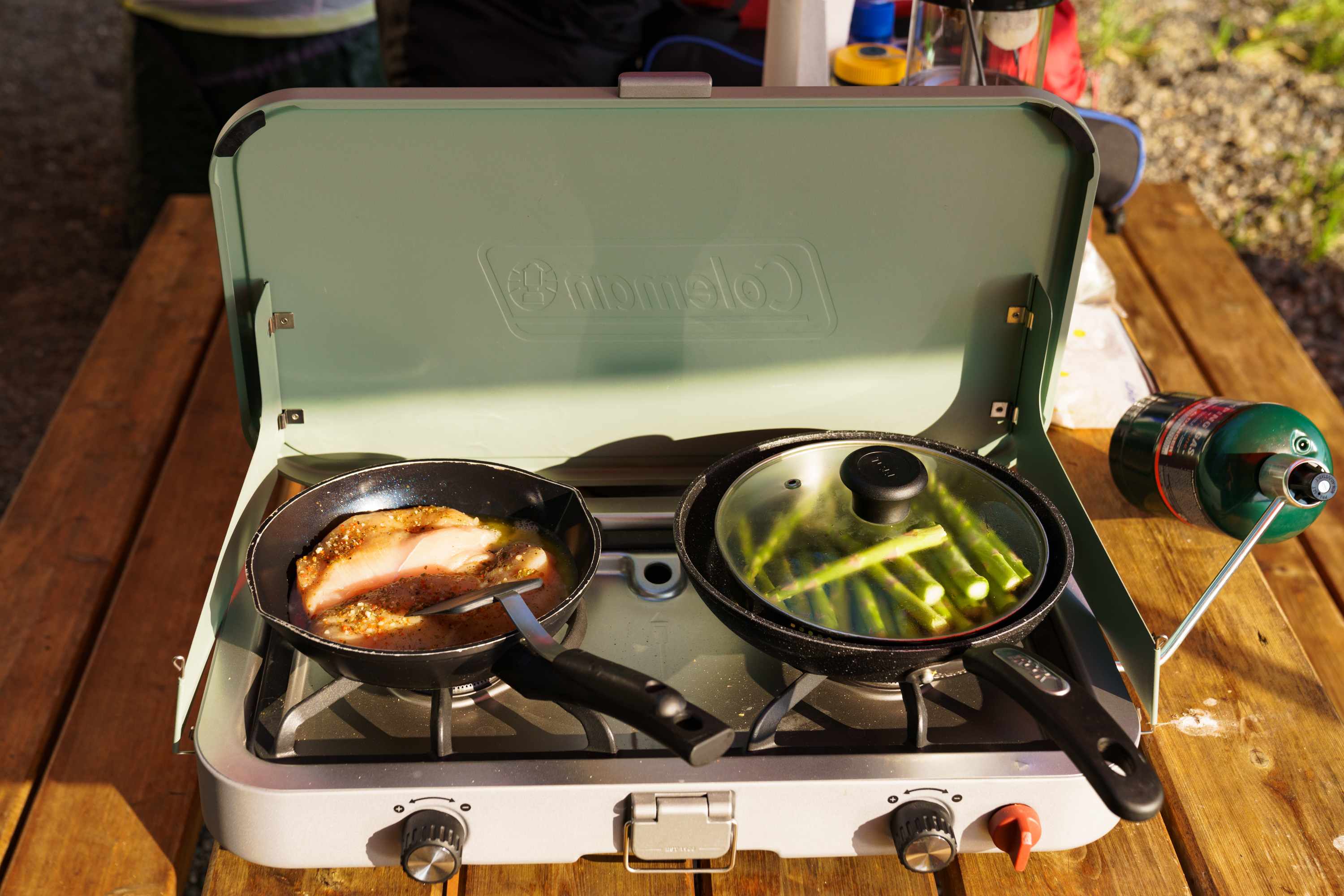 Super easy to bring things down so I grilled in style.