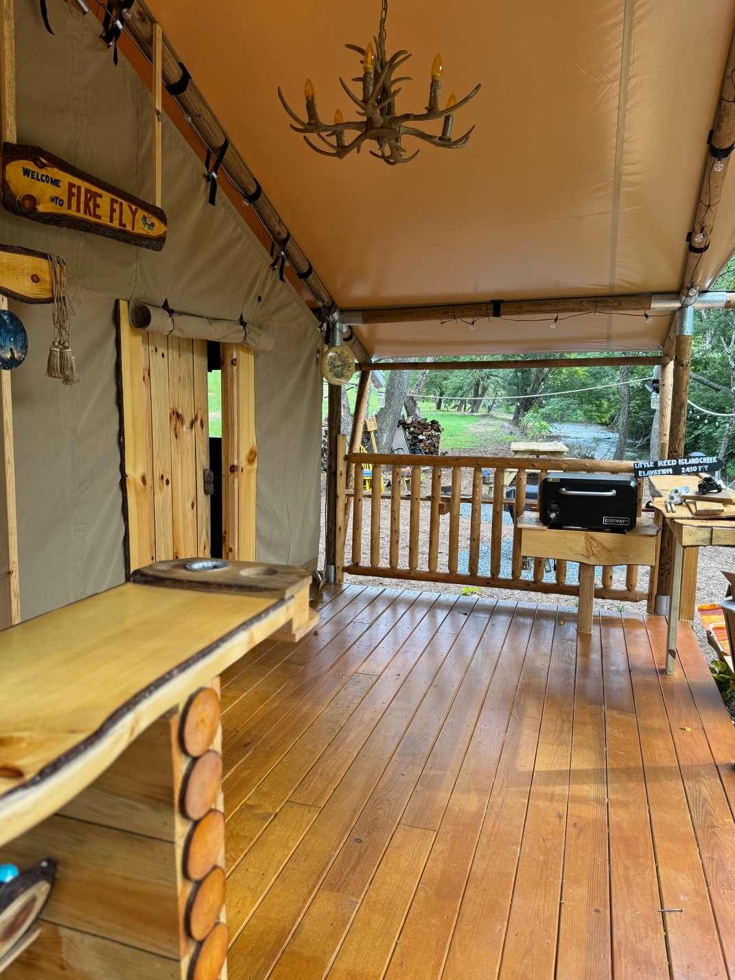 Firefly  tent on the creek bank