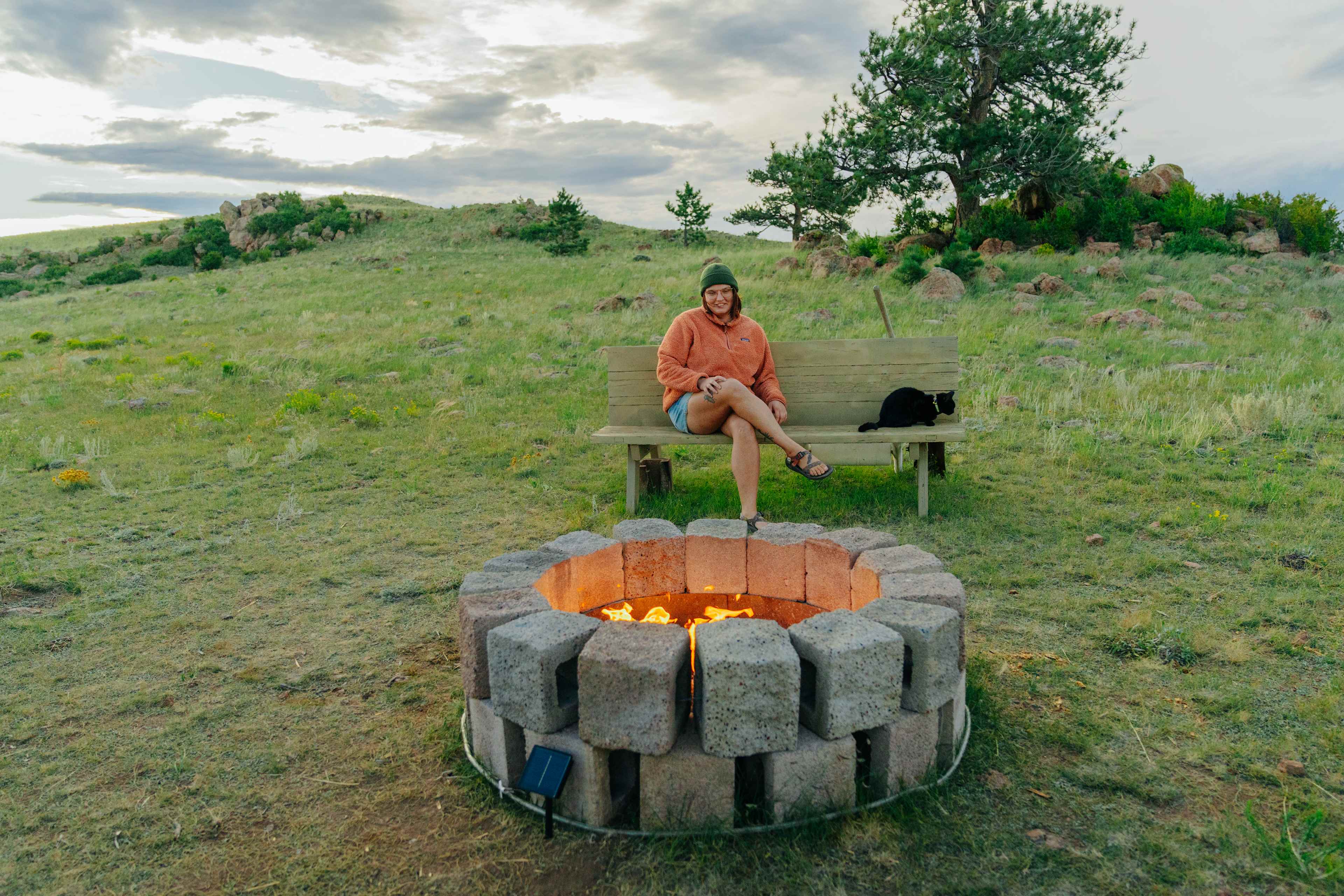 The firepit can be used with propane or wood!