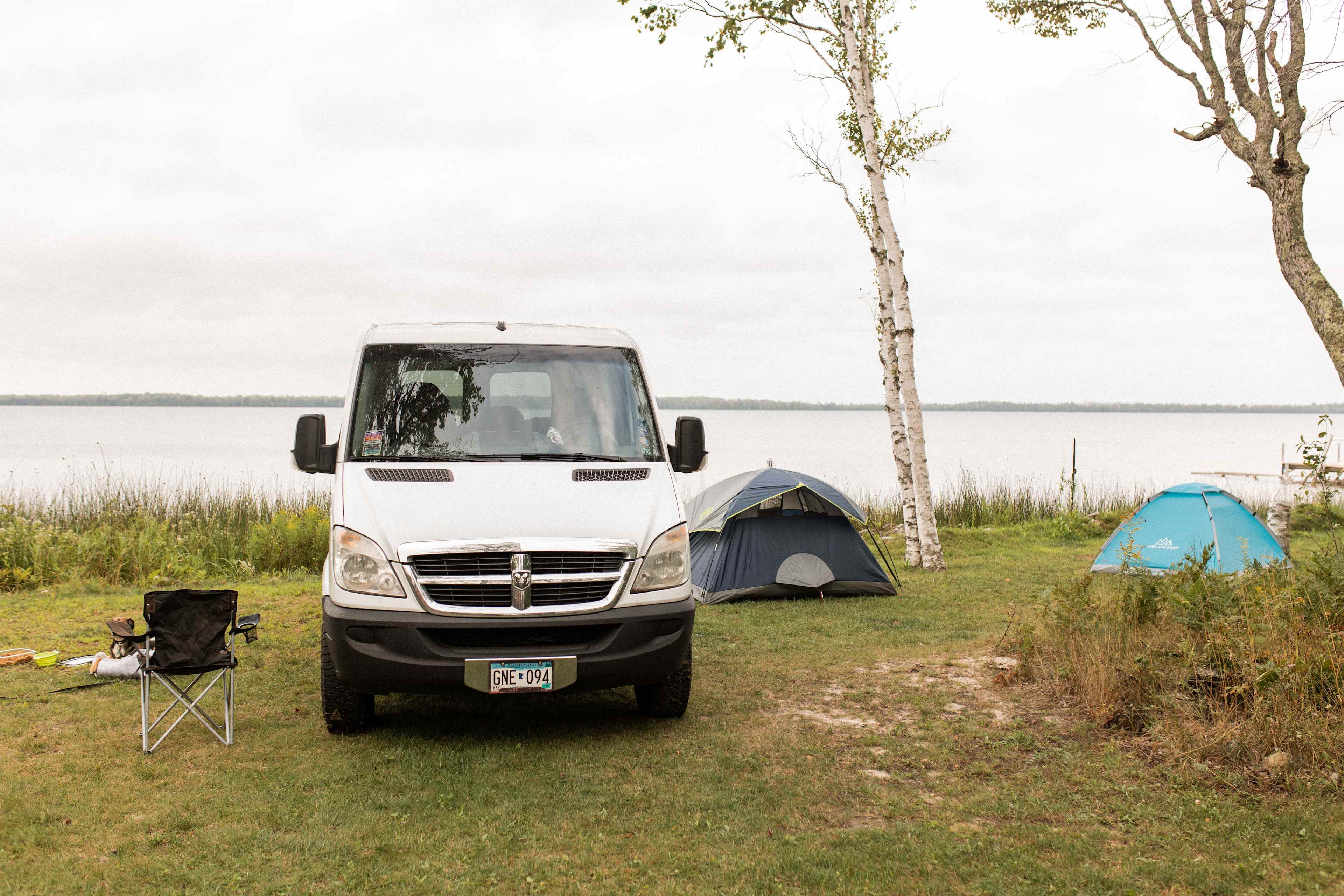 The ground was flat and easy to park or pitch a tent.