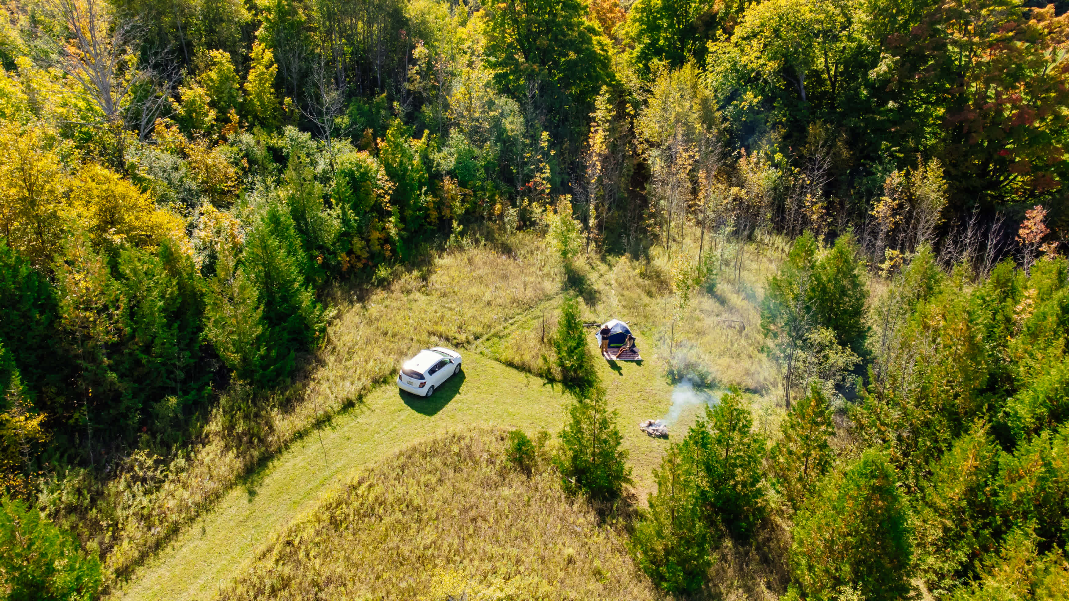 Serene camp spot.