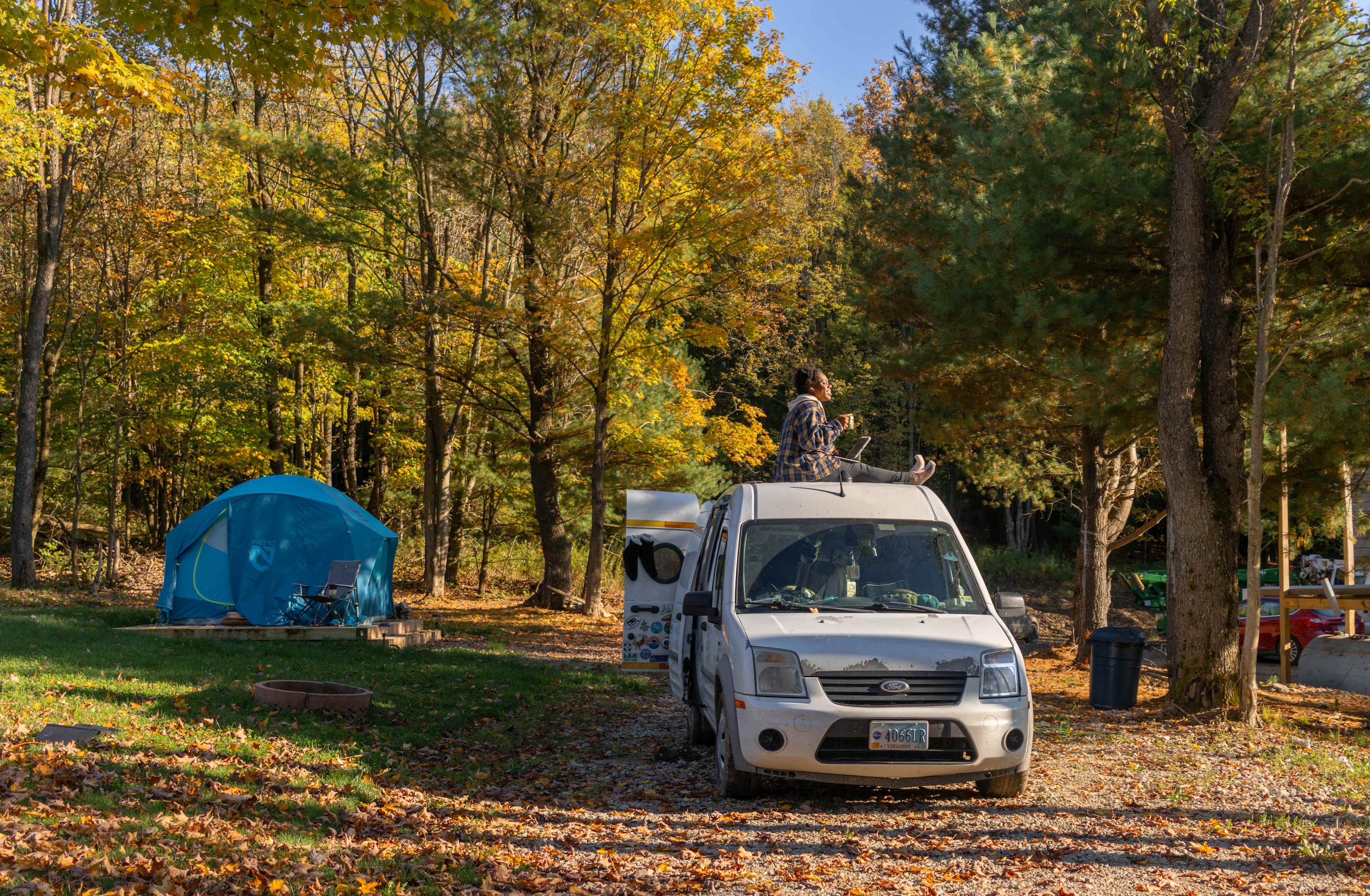 Remote work from the top of the van!