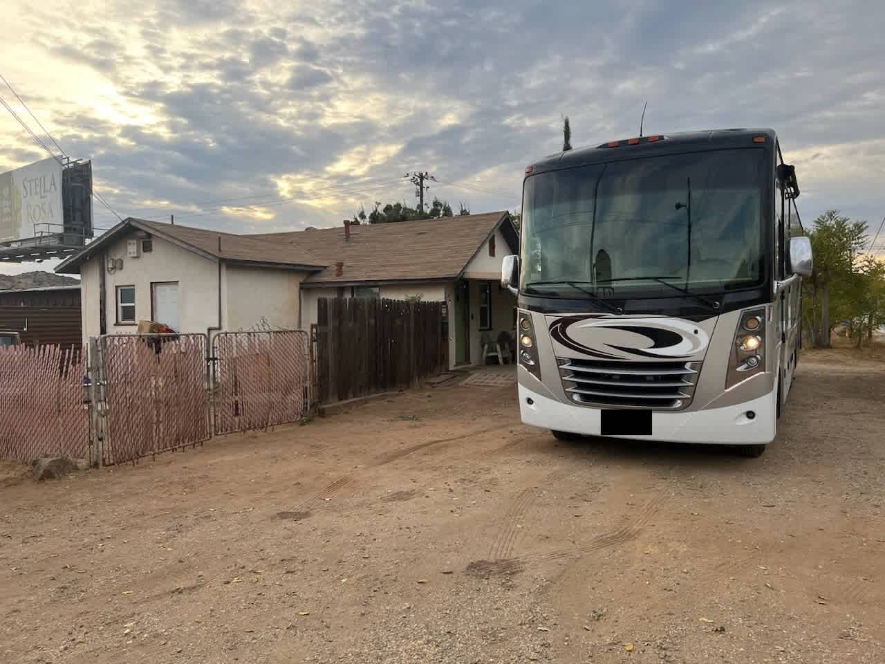 RV parked in front of our house.
