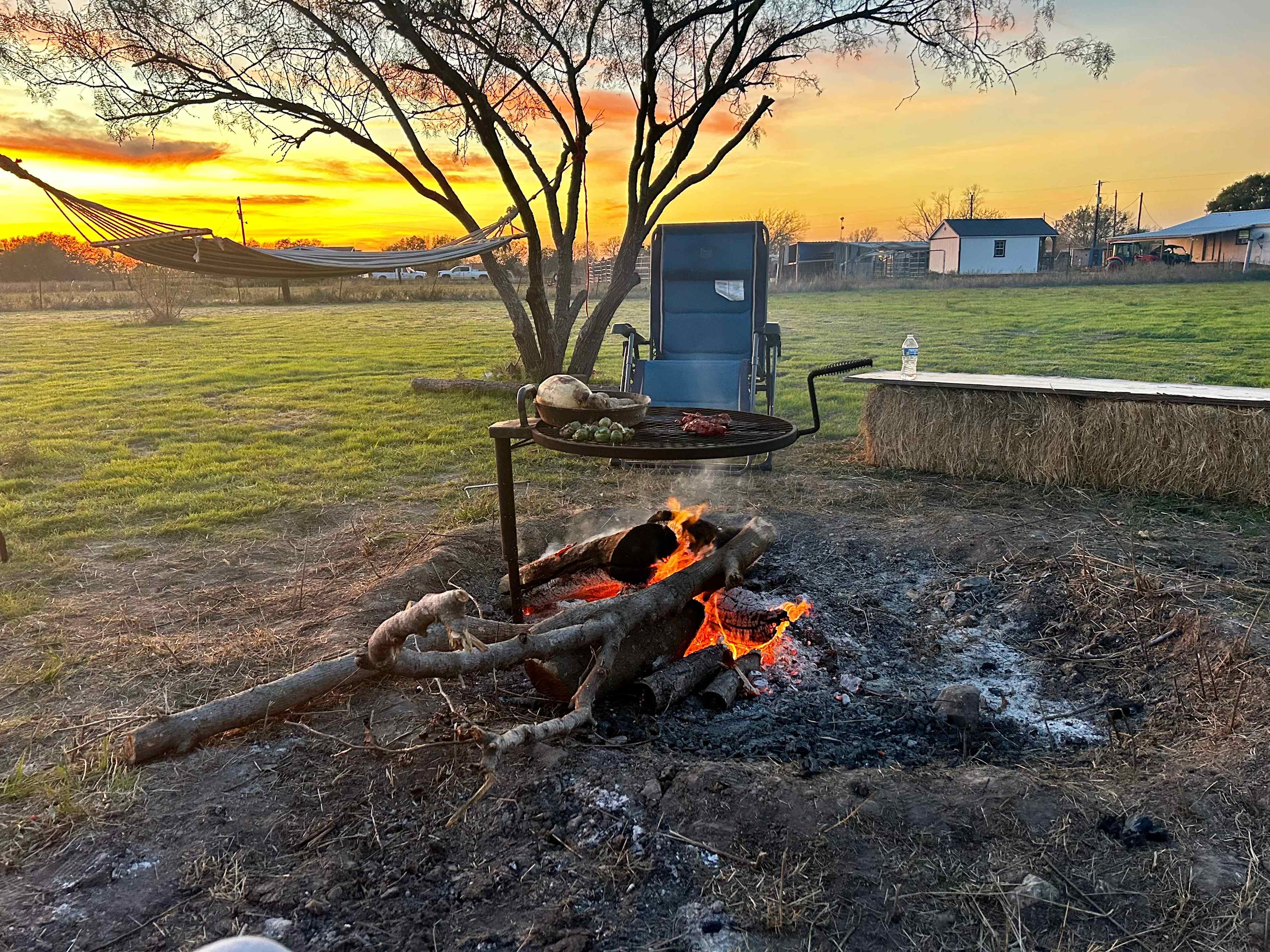 Fire pit grill. Swings back to remove the food. Excellent for slow roasting can raise higher or lower. 